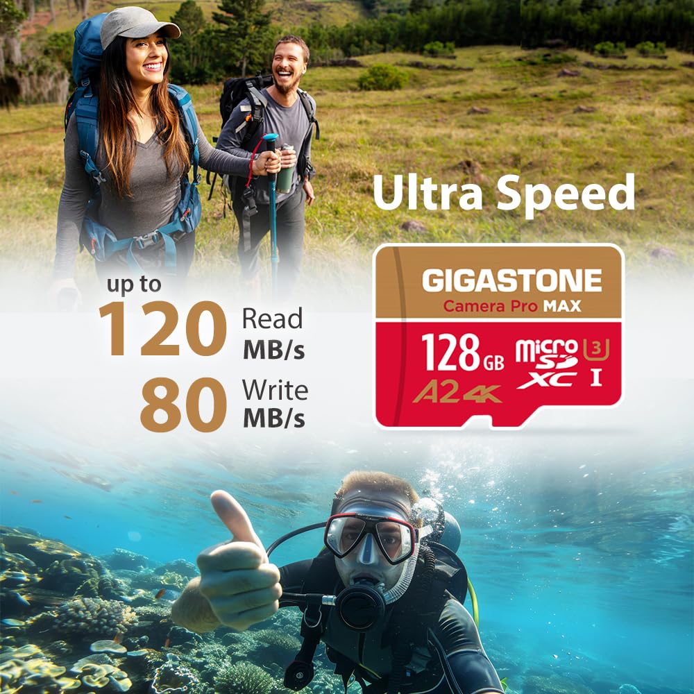 【5-Years Data Recovery】 GIGASTONE 64GB Micro SD Card 5-Pack, 4K Camera Pro, A2 V30 Compatible with Gopro, Dash Cam, DJI, Drone, Security Camera, Speed Up to 95MB/s, UHS-I U3 C10, with Adapter