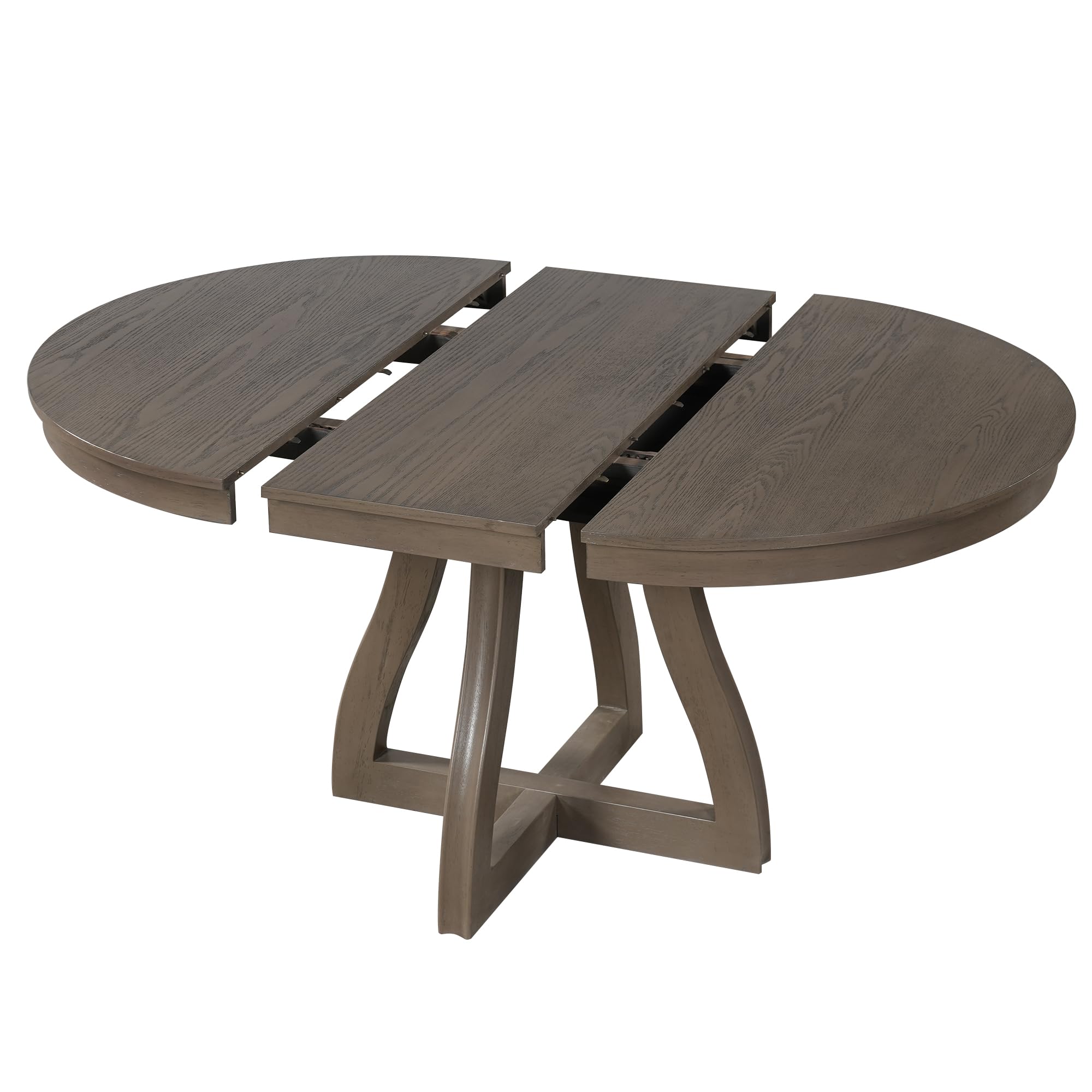 LUMISOL Round Dining Table for 4-6 People, 41"-57" Extendable Kitchen Table with 16" Removable Leaf for Small Places, Kitchen, Dining Room, Espresso