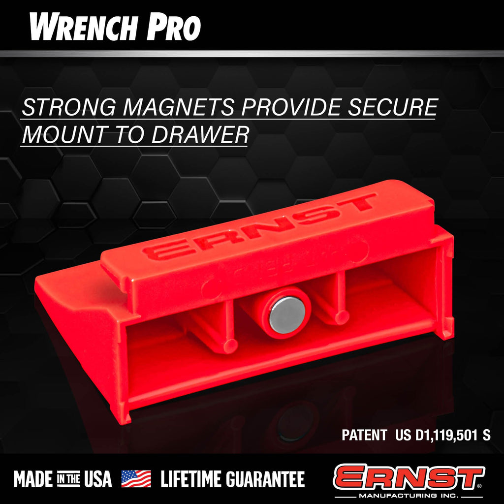 Ernst Manufacturing Wrench Pro - Modular Wrench Organizer for 40 Tools with Magnetic Base (Patented) - Made in the USA
