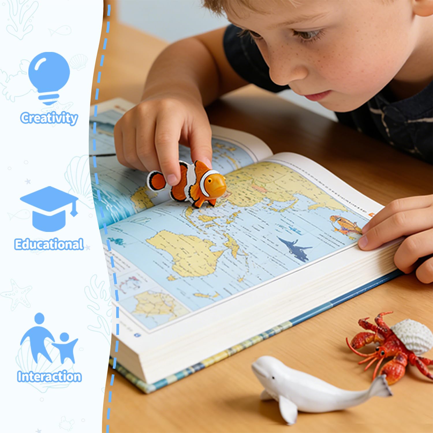 Toymany 10PCS 5-6" L Realistic Shark Bath Toy Figurines, Plastic Ocean Sea Animals Figures Set Includes Great White Shark Cake Toppers Christmas Birthday Gift for Kids Toddlers