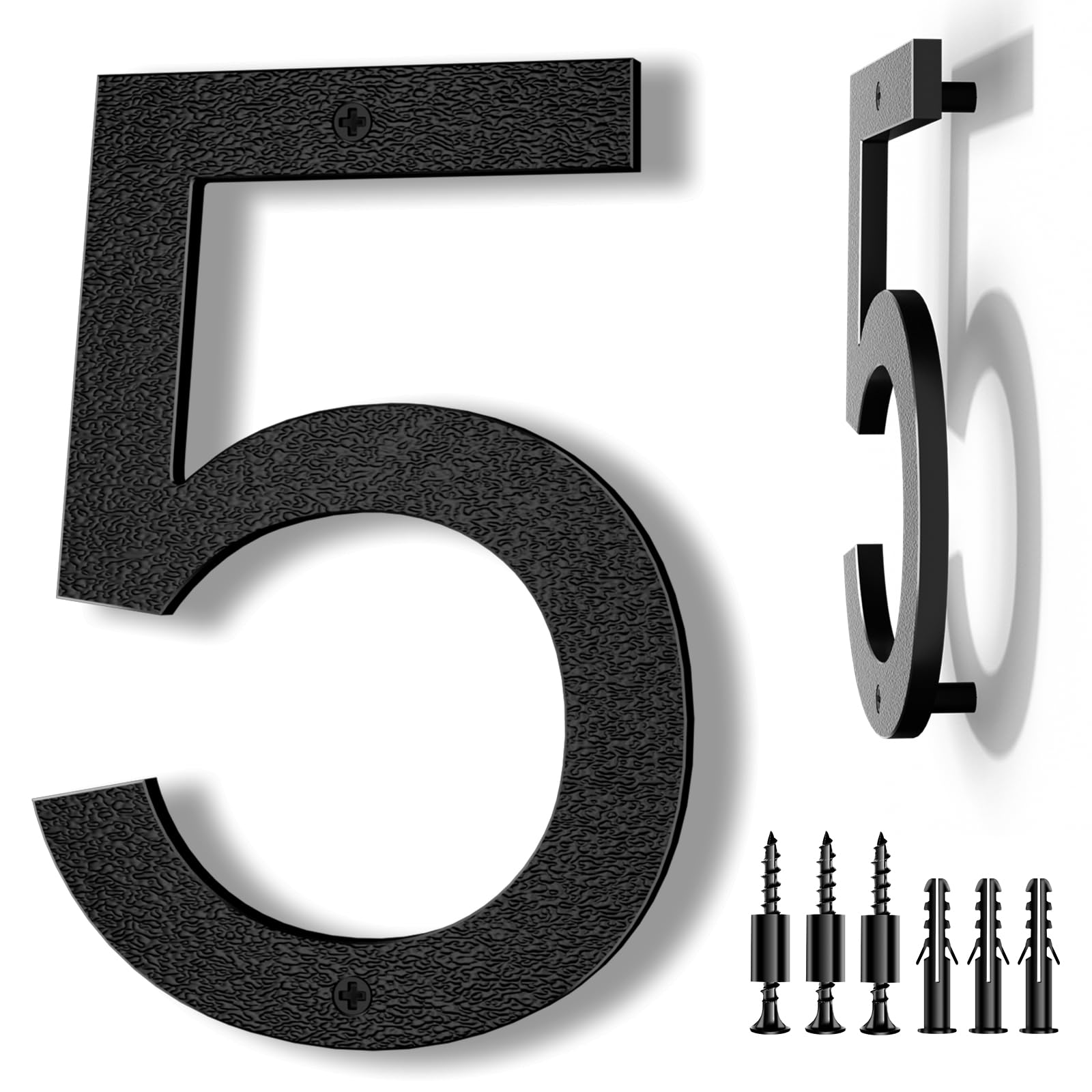 8 Inch Black Floating Arrow Signs, Modern Outdoor Plastic Directional Signs for Wall Yard Street