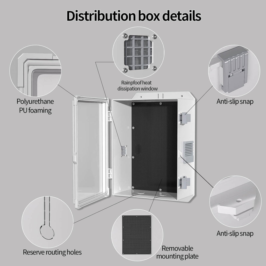 Namunanee Outdoor Electrical Junction Box, ABS Water Resistant Enclosure with Internal Mounting Panel & Hinged Cover, 9.2" H* 7" L* 4.6" W
