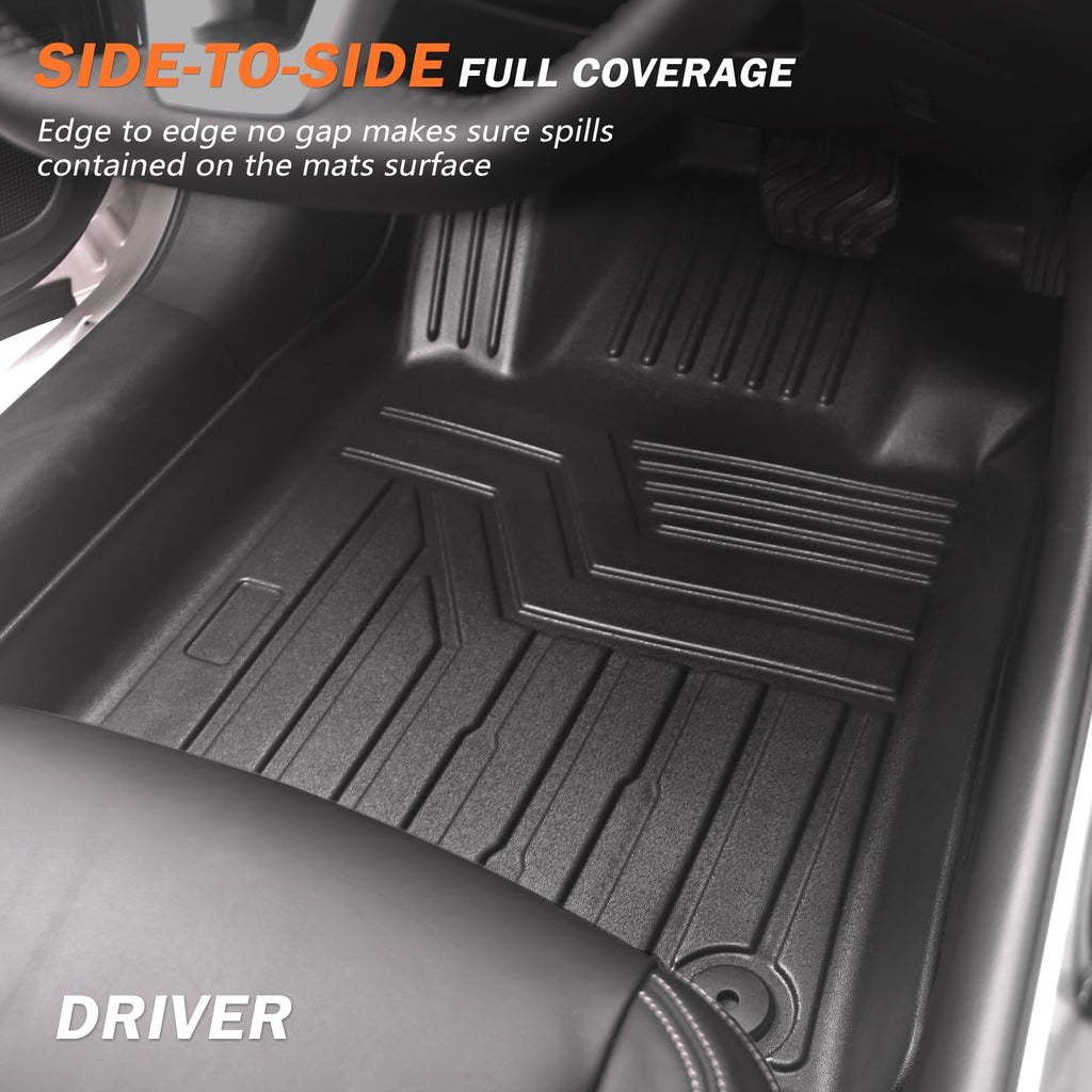 KUST Floor Mats & Trunk Cargo Mat for Toyota RAV4 2019-2025, All Weather Rear Trunk Cargo Liner for RAV4 Accessories TPE Rubber Raised Edge 4PCS