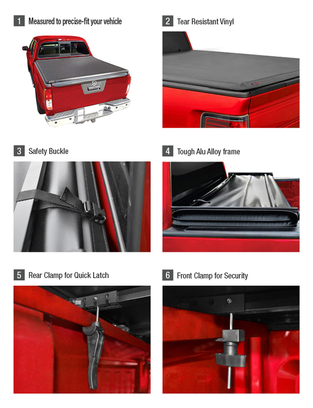MaxMate Soft Roll-up Truck Bed Tonneau Cover Compatible with 2007-2013 Toyota Tundra | 5.5' (67") Bed | TCT169038