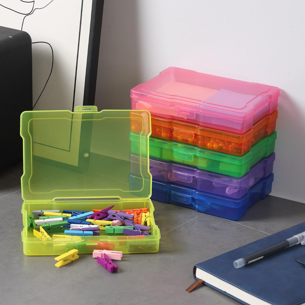 novelinks 12 Pack 4"x6" Photo Storage Boxes and Picture Organizer (Clear) | Photo Organizers and Storage, Task Boxes for Special Education, Picture Box, Photo Storage Containers, Flash Card Holder
