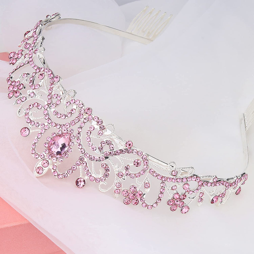 COCIDE Birthday Silver Tiara and Crowns Kit - Silver Tiara, Crown, Sash, Rhinestone Headband, Glitter Sash for Women & Girls Birthday Party Decorations