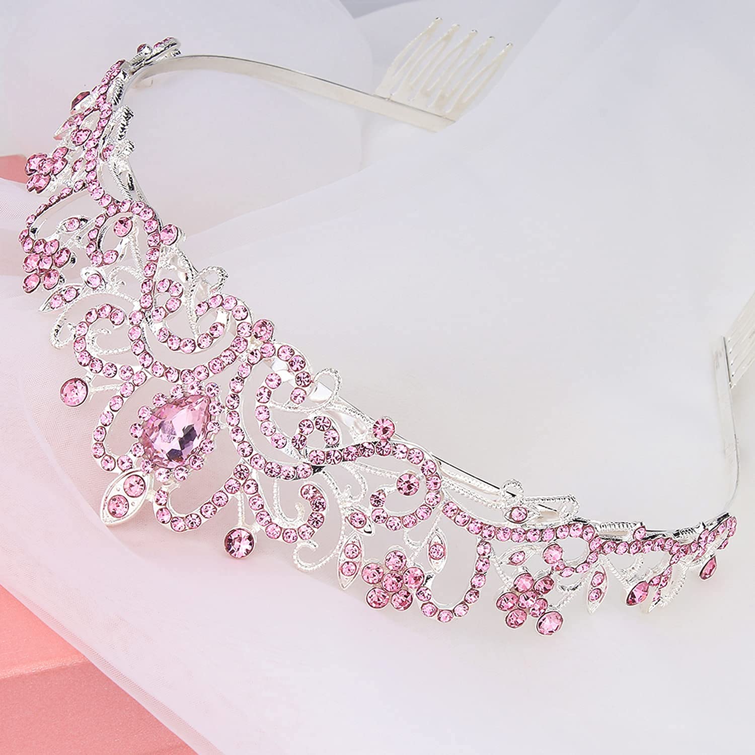 COCIDE Birthday Silver Tiara and Crowns Kit - Silver Tiara, Crown, Sash, Rhinestone Headband, Glitter Sash for Women & Girls Birthday Party Decorations