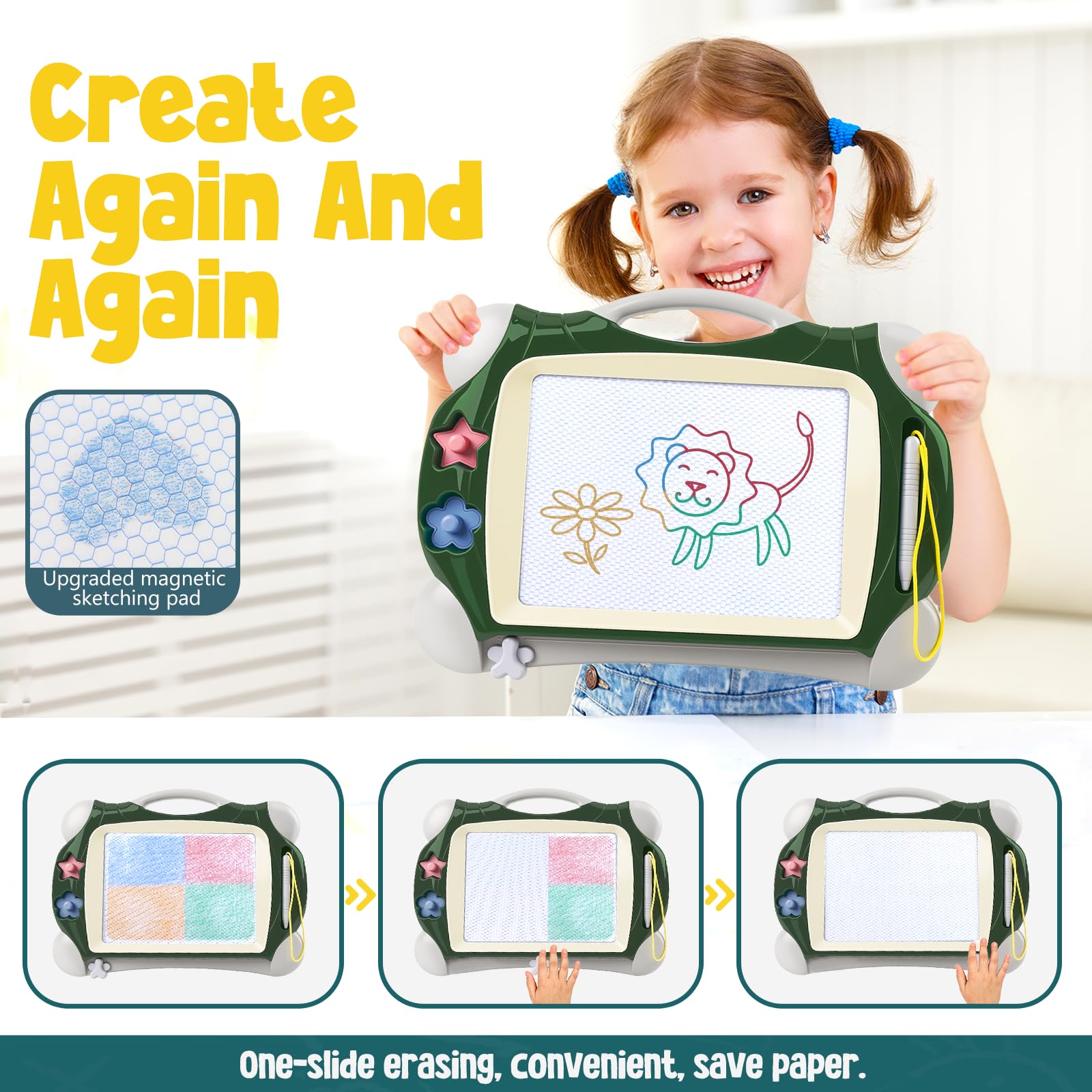 Magnetic Drawing Board, Toddler Toys for Age 1 2 3 Boys Girls, Toddler Drawing Board, Birthday Easter Christmas Halloween Kids Toy Gifts for Boys and Girls