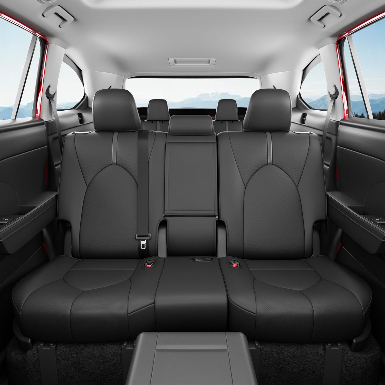 Xipoo 8 Seats Seat Cover Compatible with 2014-2019 Toyota Highlander Car Seat Protector Replacement for 2014-2019 Toyota Highlander Accessories(Fit 2014-2019 W/Second Row 40/60 Split,Black)