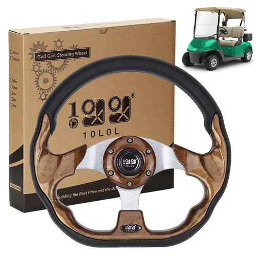 10L0L Golf Cart Steering Wheel, 13' Universal Fit for EZGO TXT/RXV, Club Car DS/Precedent, Yamaha G2-G29 (Carbon Black)