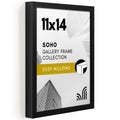 Americanflat 5x7 Picture Frame with Shatter-Resistant Glass - Soho Collection - Gallery Style Deep Molding Picture Frames for Tabletop and Wall Display - Black