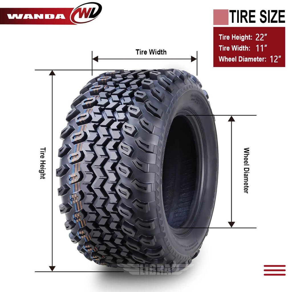 WANDA 18X9-10 Golf Cart ATV Tires 4 Ply 18X9x10 -Set 4-14050