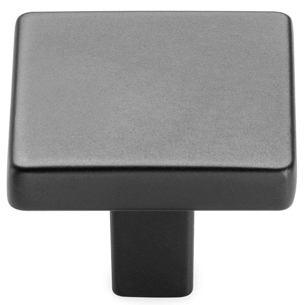 KOOFIZO 10 Pack Black Cabinet Knobs Matte Black Drawer Knobs K03 Square Single Hole Cabinet Pulls for Cabinets Drawer Dresser Cupboard Bedroom Closet Bathroom Vanity