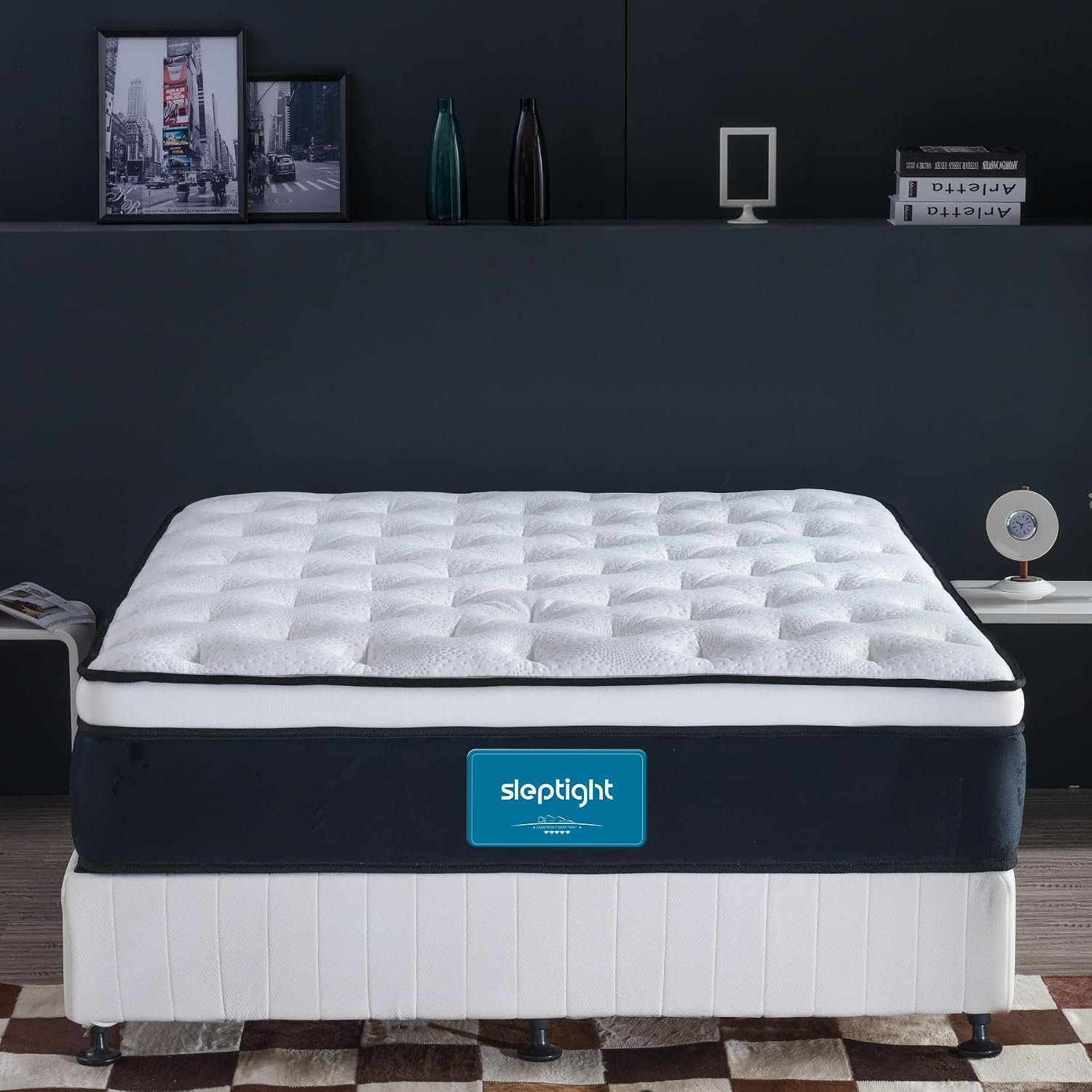 RV King Mattress 80" L x 72" W, 12 Inches Pillow Top Hybrid Camper Mattress in a Bag, Memory Foam Pocket Spring for RV Bed, Pop Up and Trailer, Short King