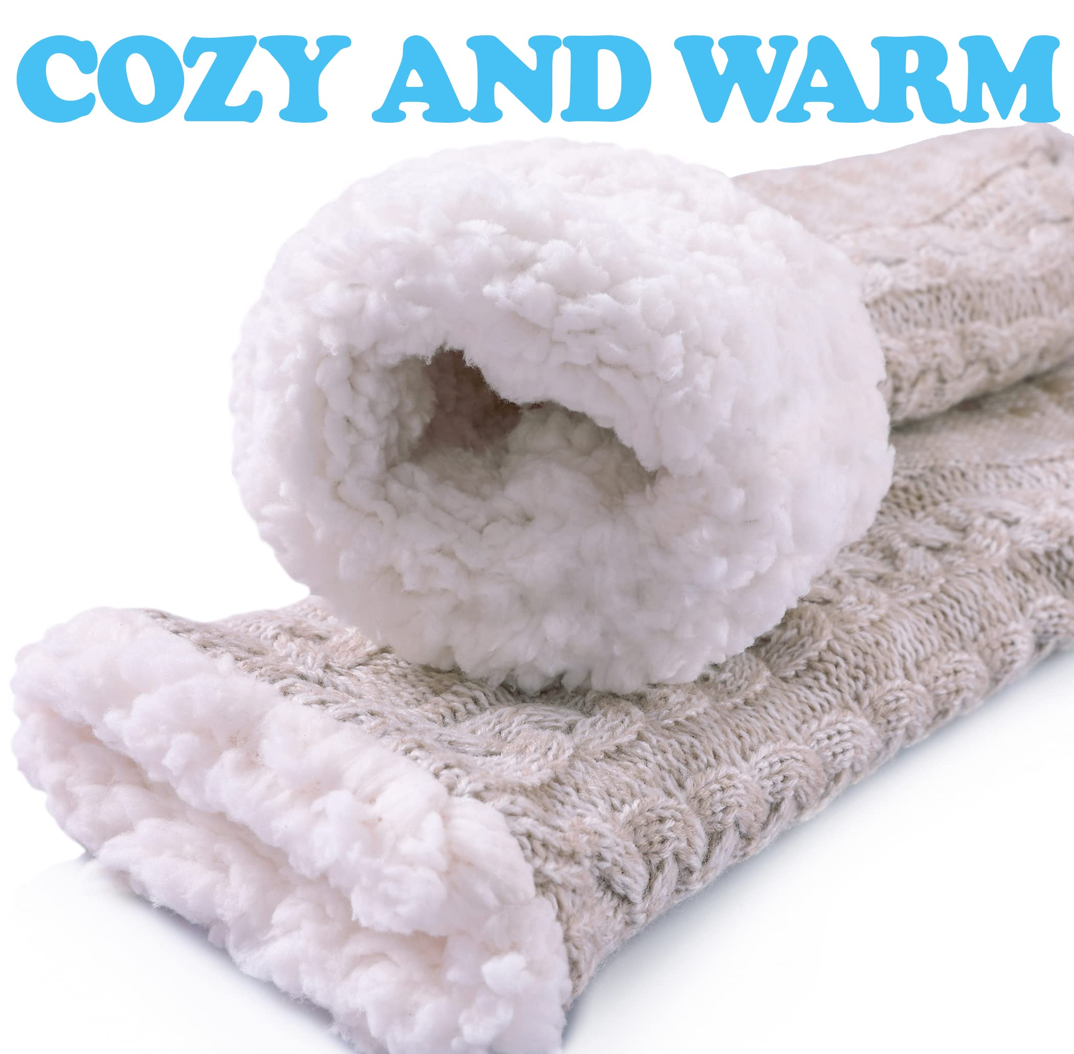 SDBING Women's Winter Super Soft Warm Cozy Fleece Lined Fuzzy Slipper Socks with Grippers