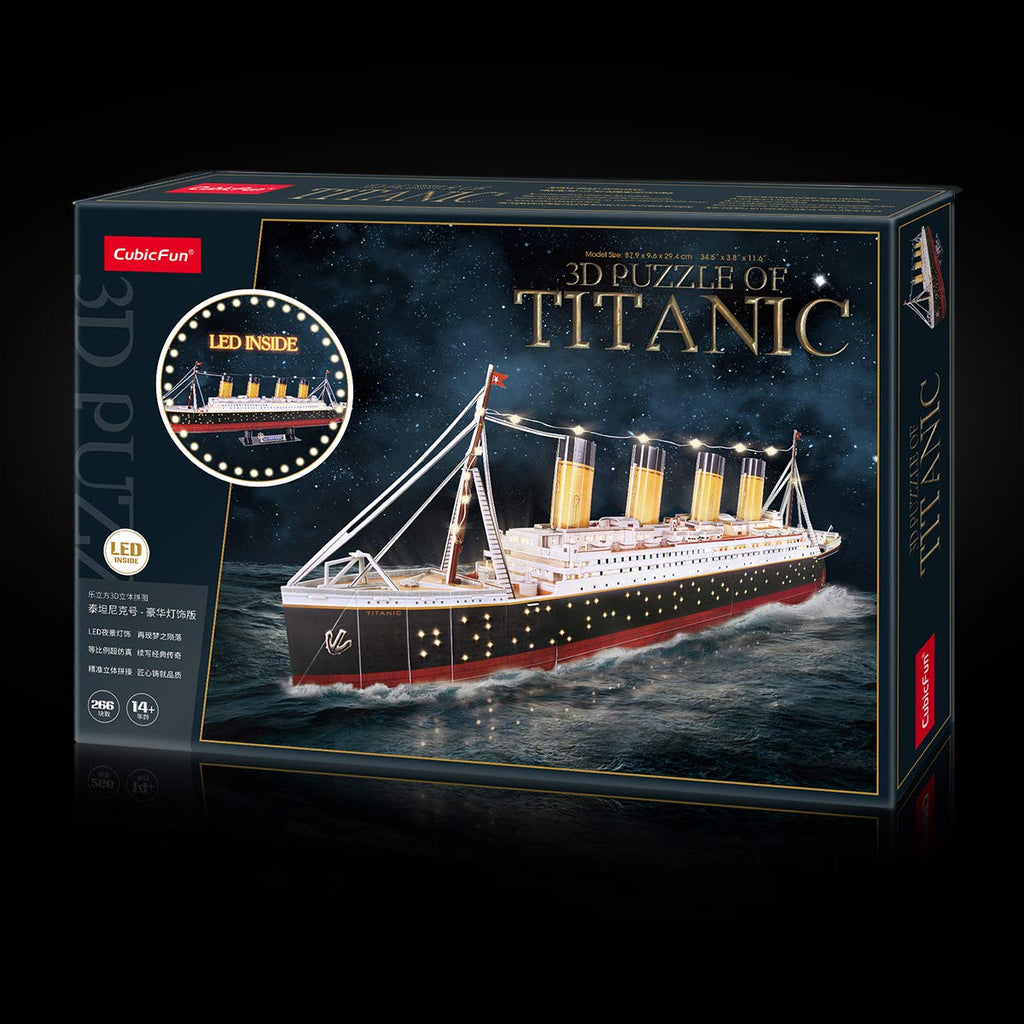 CubicFun 3D Puzzles for Adults - Led Pirate Ship Queen Anne's Revenge - Large 27'' Sailboat Puzzles - Desk Decor, Anniversary Teacher Appreciation Gifts High School Graduation Gifts