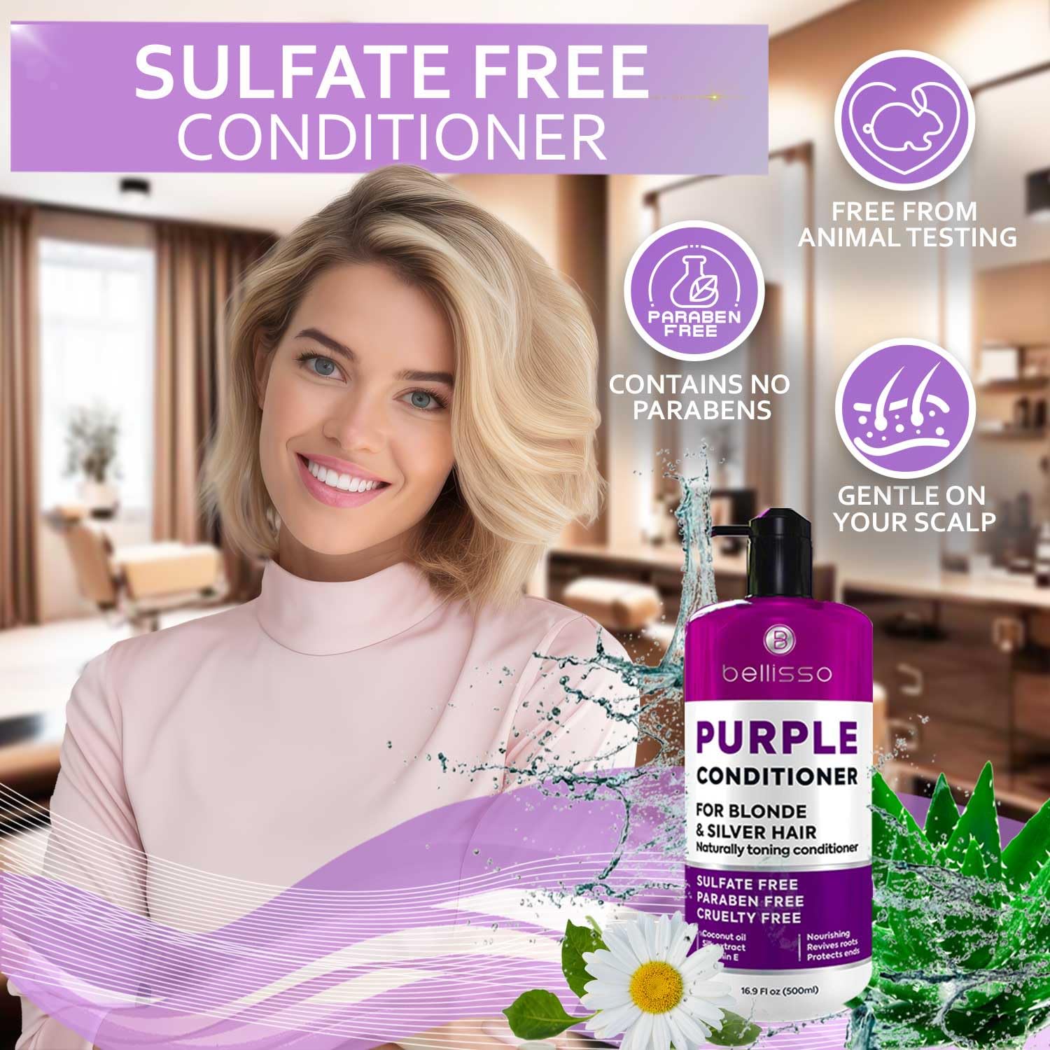 Apple Cider Vinegar Conditioner - Sulfate Paraben and Silicone Free - For Dry, Damaged and Oily Hair - Anti Dandruff Product for Fine Itchy Scalp Build Up - Cleansing Treatment for Women and Men