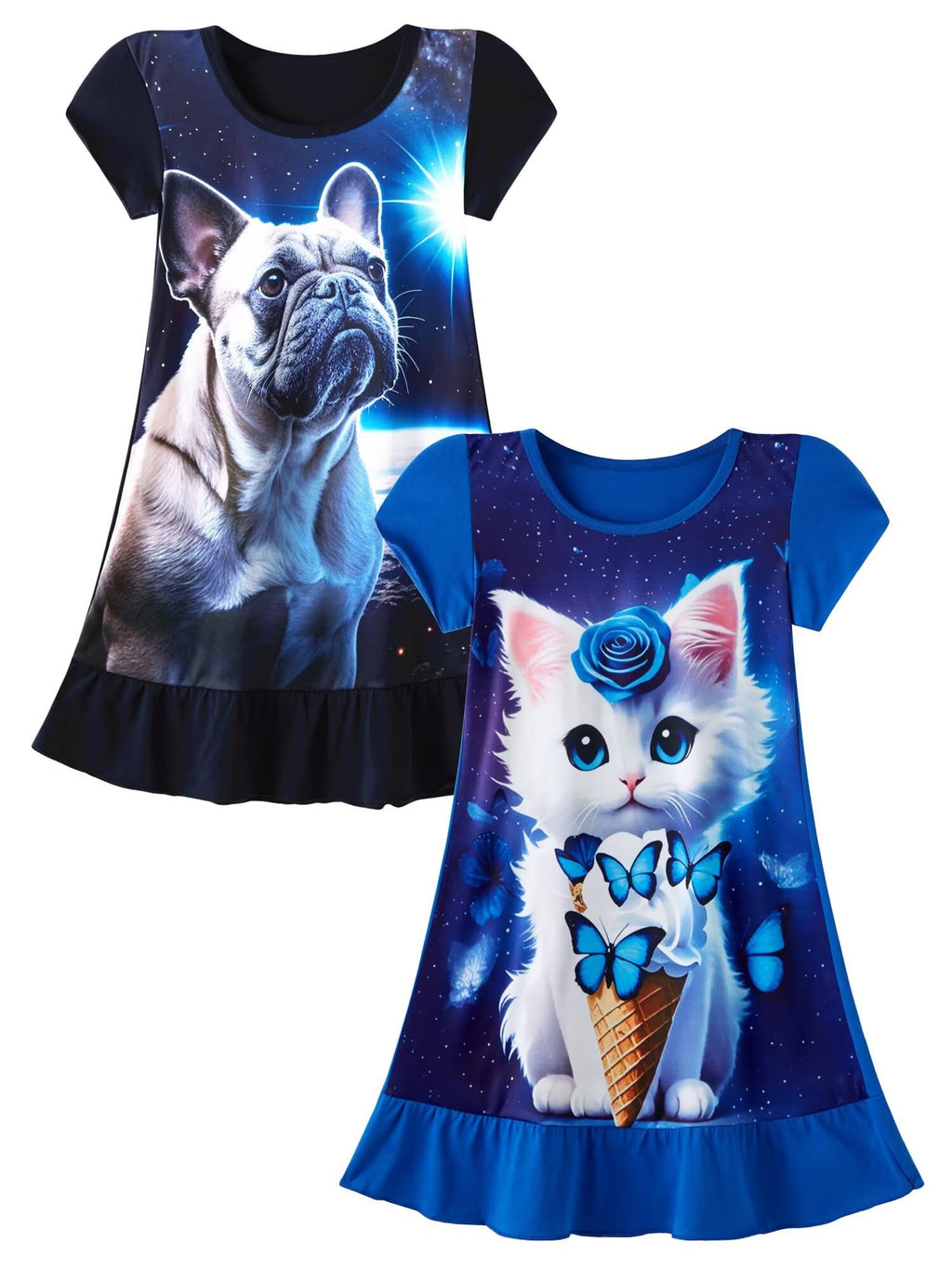 Nightgowns for Girls Kids Pajamas Princess Dress Sleepwear Night Gown 3-10 Years