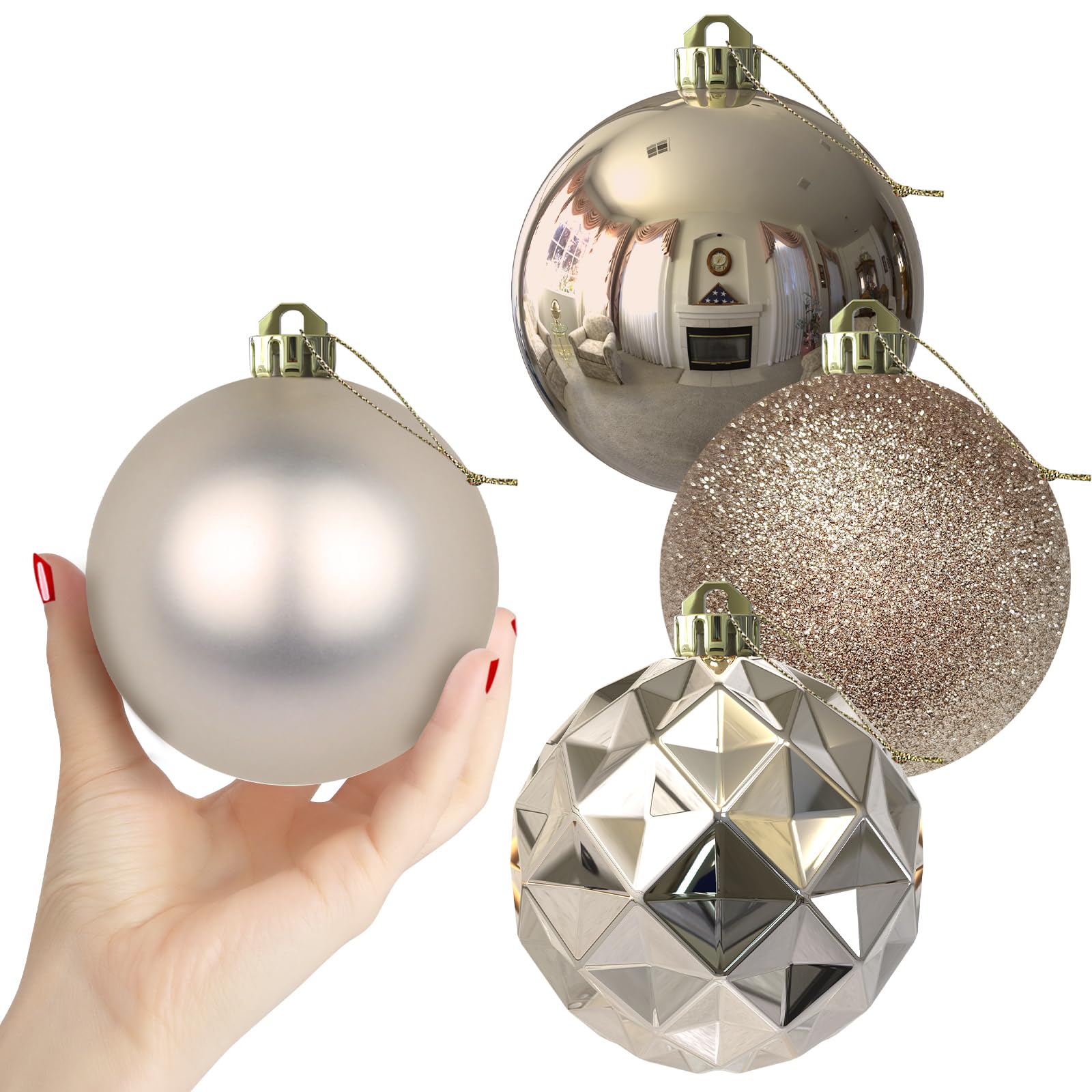 Bubblegun Pink 1.6" Small Christmas Balls Christmas Tree Decoration Ornaments Shatterproof Hanging Balls for Birthday Halloween Holiday Wedding Decorations Set of 12pcs