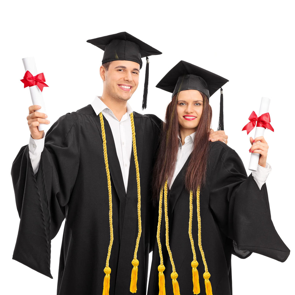 15 Pieces Graduation Honor Cord Braided Honor Cords with Tassels for Graduation Students (Black)