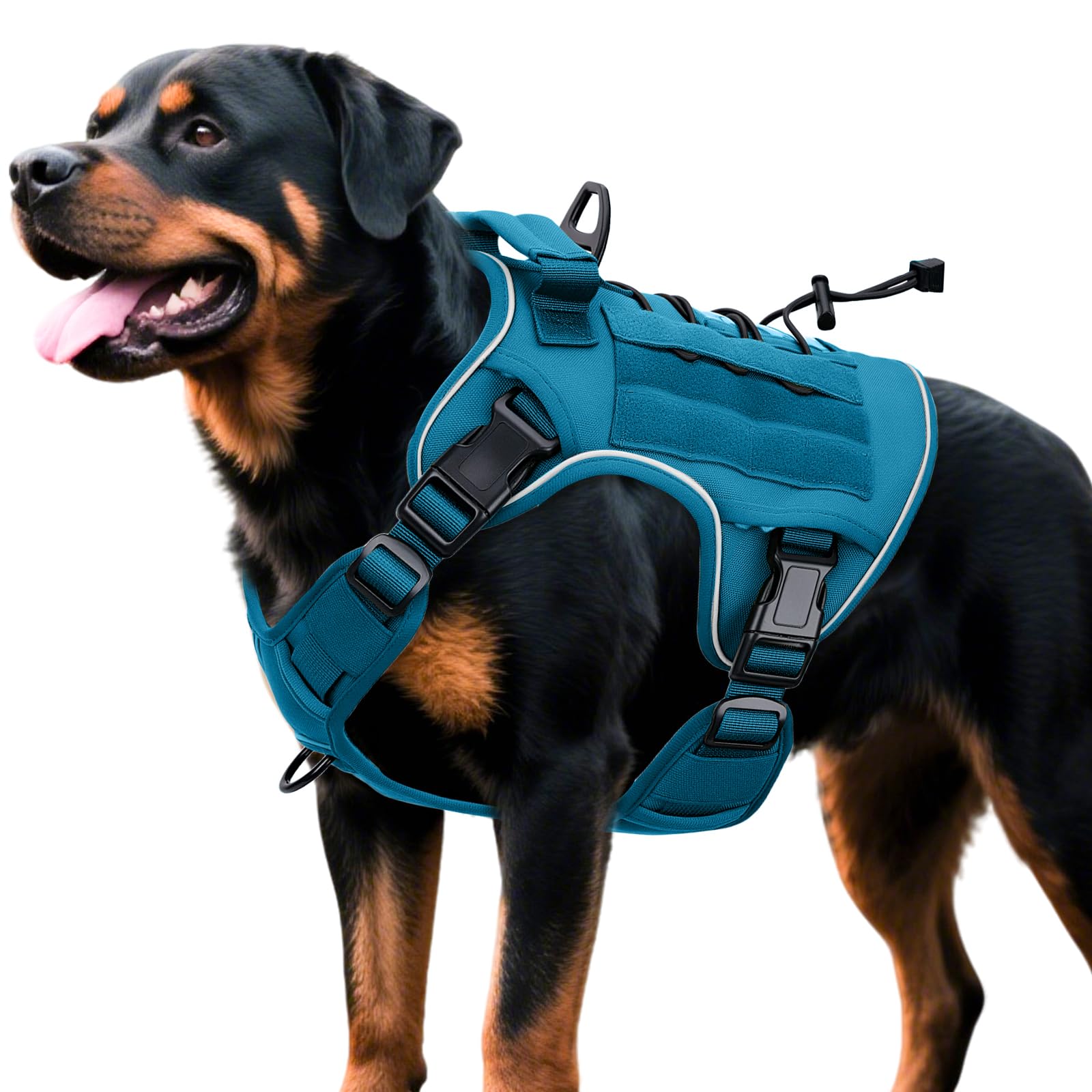 Heavy-Duty Tactical Dog Harness for Large Dogs, No Pull Adjustable Reflective Pet Vest with Molle System, K9 Military-Grade Control for Service Training, Outdoor & 10+ Breeds, Black, Small