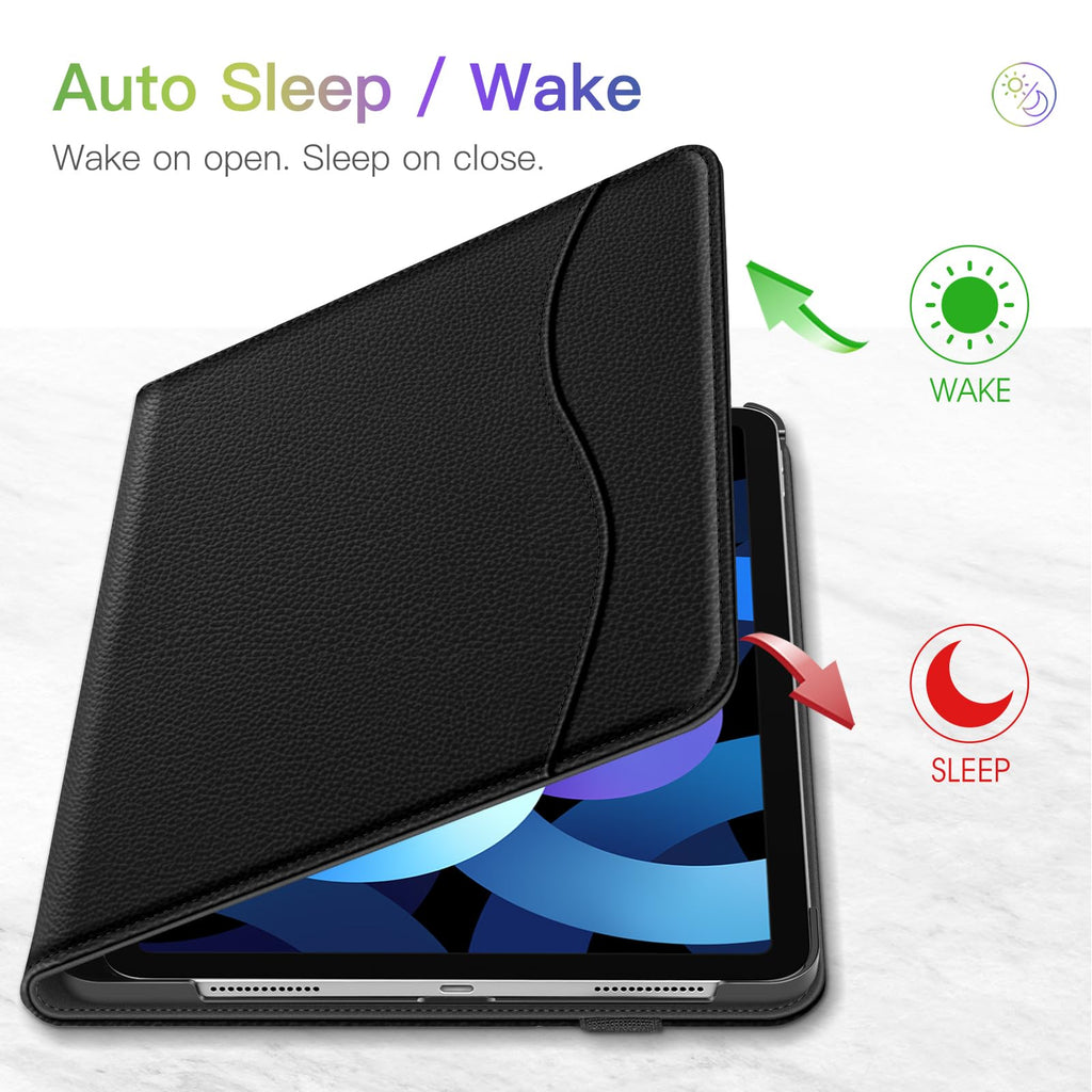 Fintie Case for iPad Air 11-inch M4/M3/M2 (2026/2025/2024), iPad Air 5th/4th Generation (2022/2020) 10.9 Inch, Multi-Angle Viewing Protective Cover with Pencil Holder & Pocket, Black