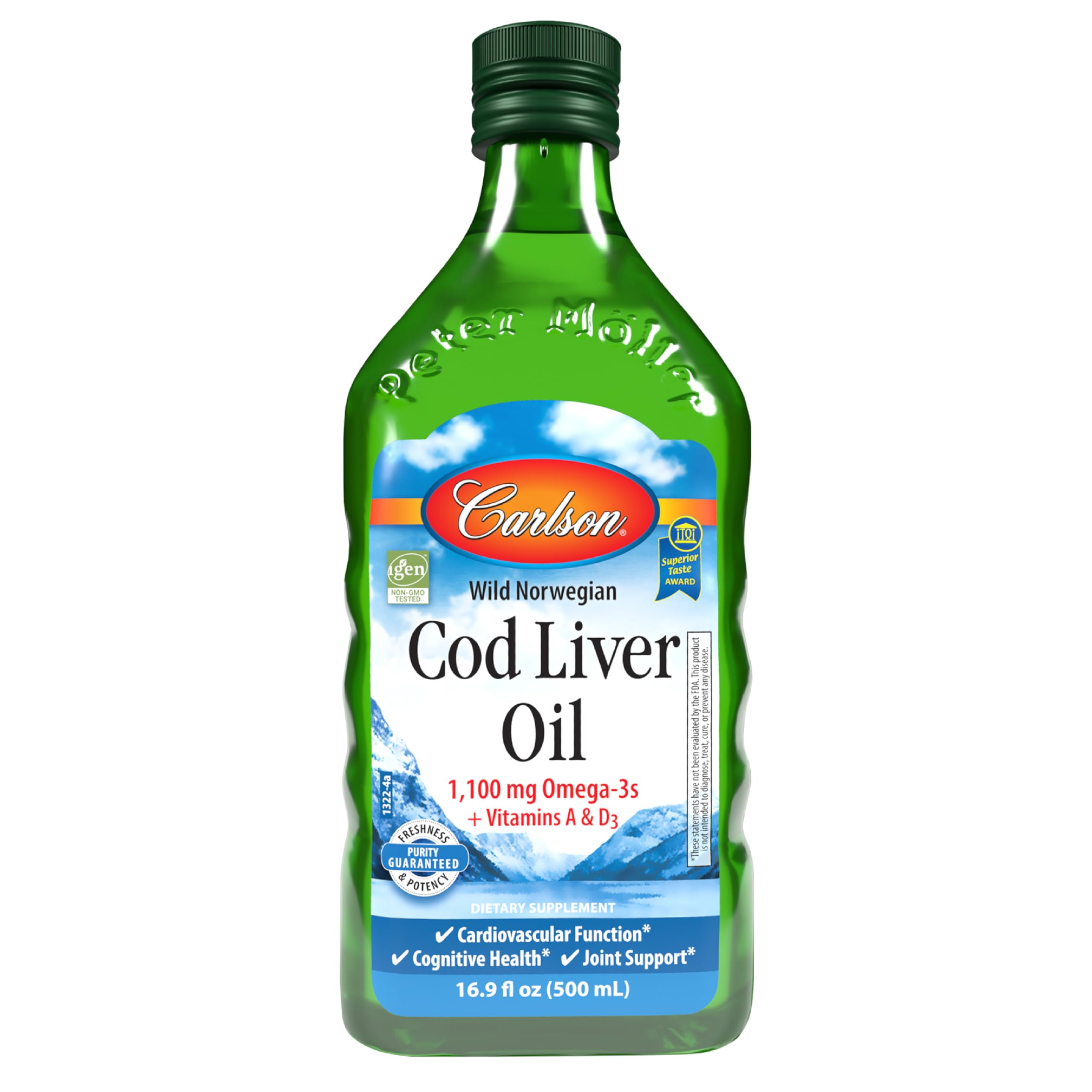 Carlson - Kid's Cod Liver Oil, 550 mg Omega-3s, Vitamins A & D3, Wild Norwegian, Bubble Gum, 250 mL