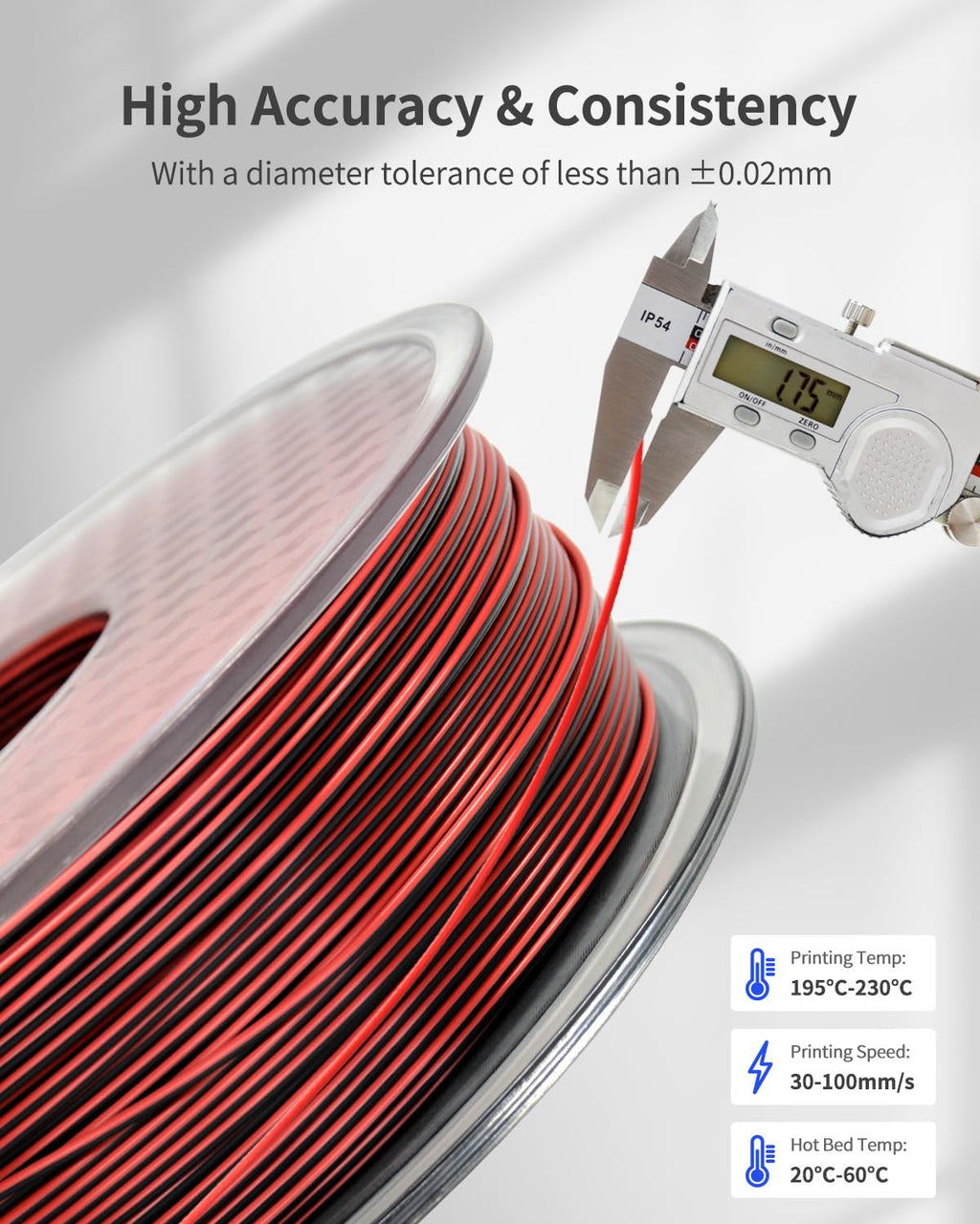 PLA Filament 1.75mm, 3D Printer Filament 1kg Spool (2.2lbs), Neatly Wound, +/- 0.02mm Precision, No Clog/Bubble, Excellent Layer Adhesion, Fits Most FDM Printers, Apple Green