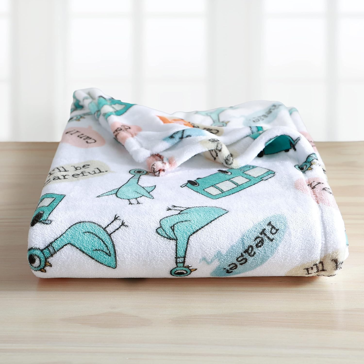 Berkshire Blanket VelvetLoft® Luxury Soft Polyester Throw Blanket, Don’t Let The Pigeon Drive The Bus, 50 x 70in(Official Mo Willems® Product)