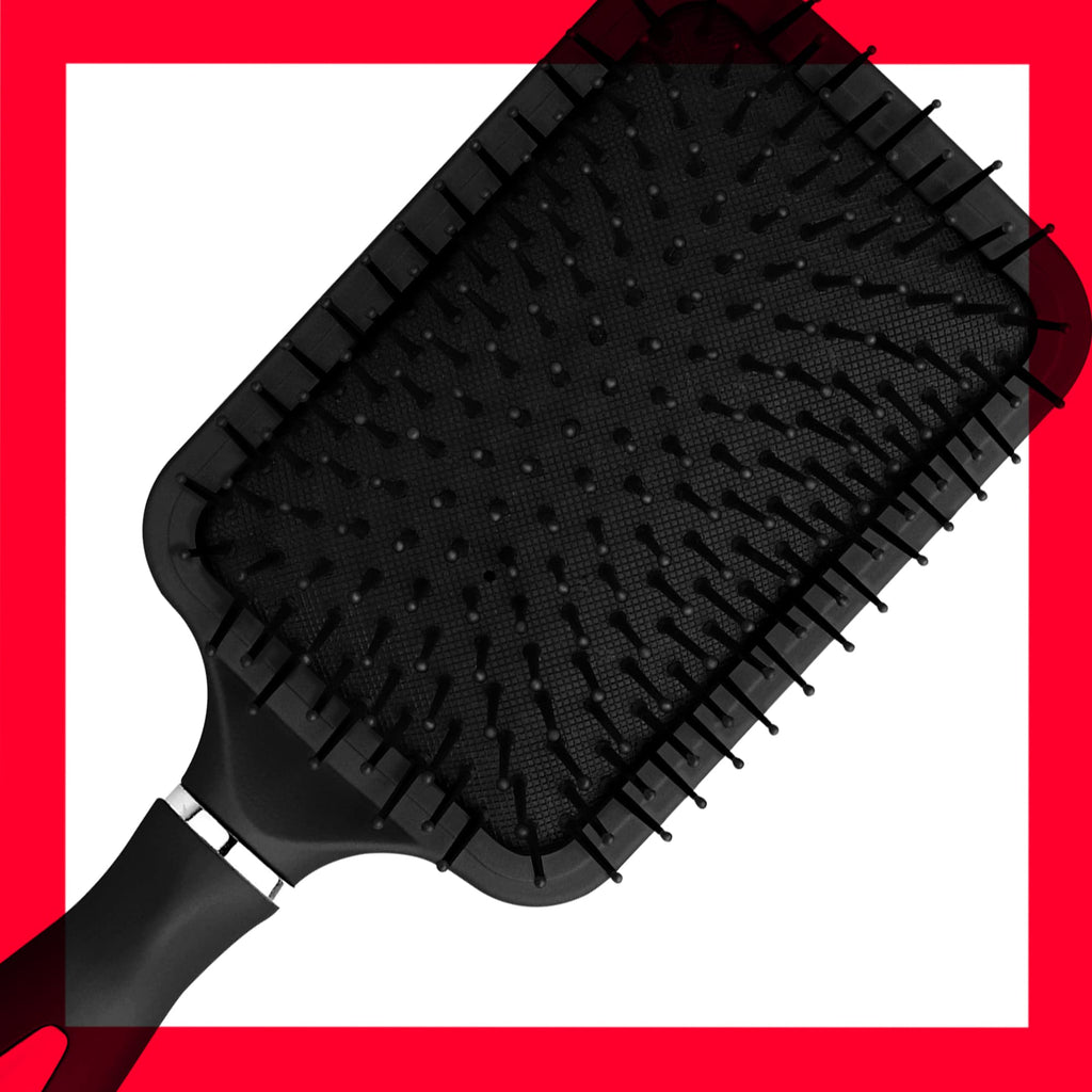 Revlon Straight & Smooth Soft Touch Paddle Hair Brush Set, Black + Berry