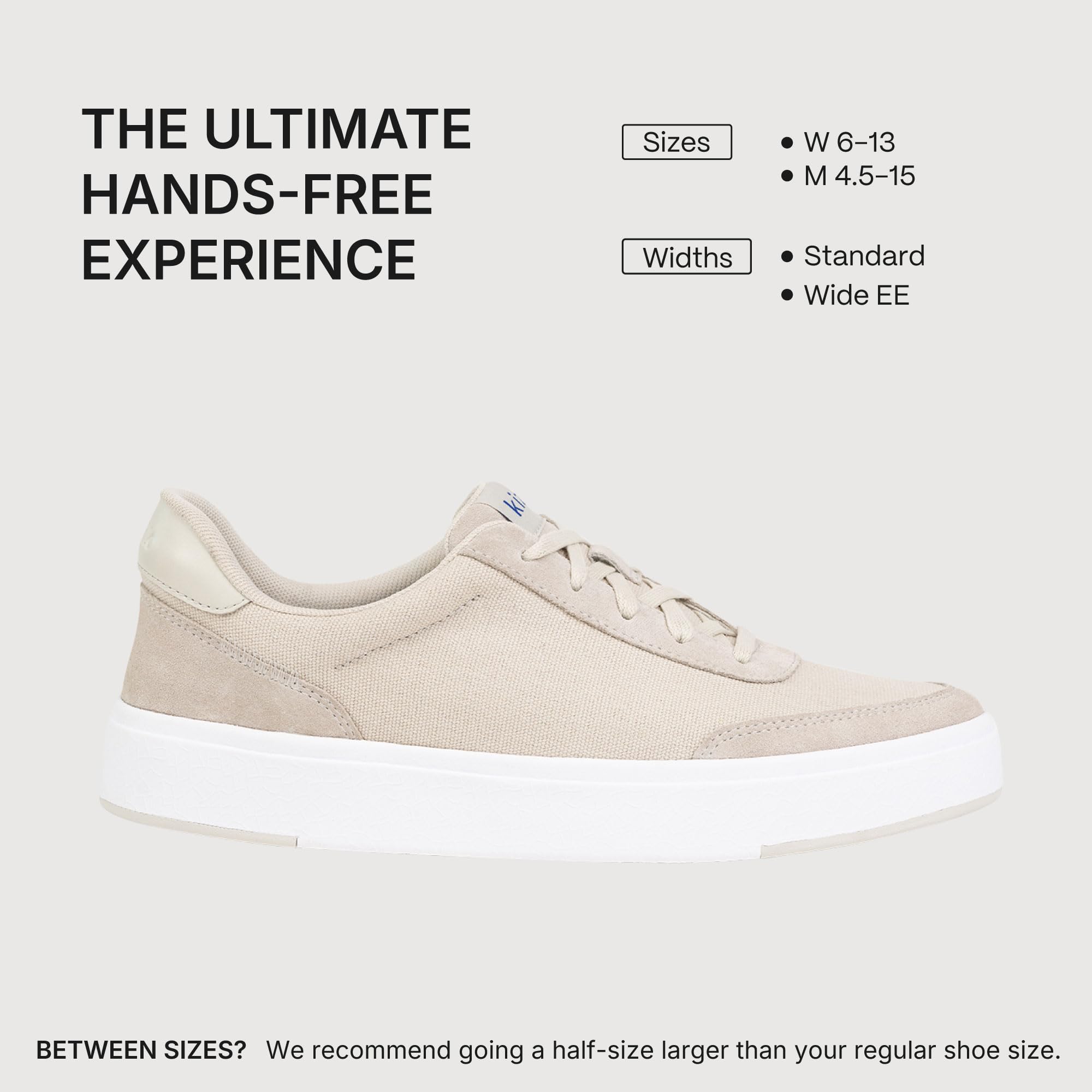 Kizik Slip On Sneakers: Prague - Court Style, 4-Way Stretch Canvas with Suede Details, Casual Shoes for Women & Men, Hands Free Convenience