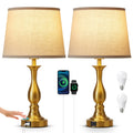 Bedside Table Lamp Touch Control Bedroom Lamps with USB A and C Charging Port 3 Way Dimmable Touch Lamps for Nightstand Living Room Bedroom Dorm Home Office Reading, Set of 2