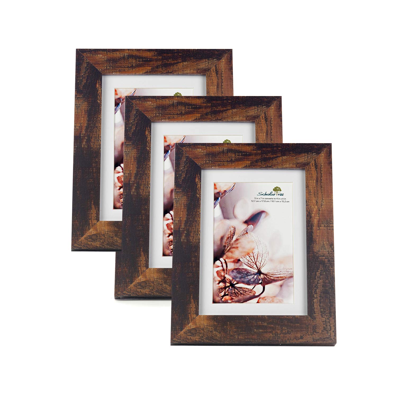 5x7 Picture Frame Gold, Display 5x7 without Mat or 4x6 with Mat, Wall Gallery Photo Frames