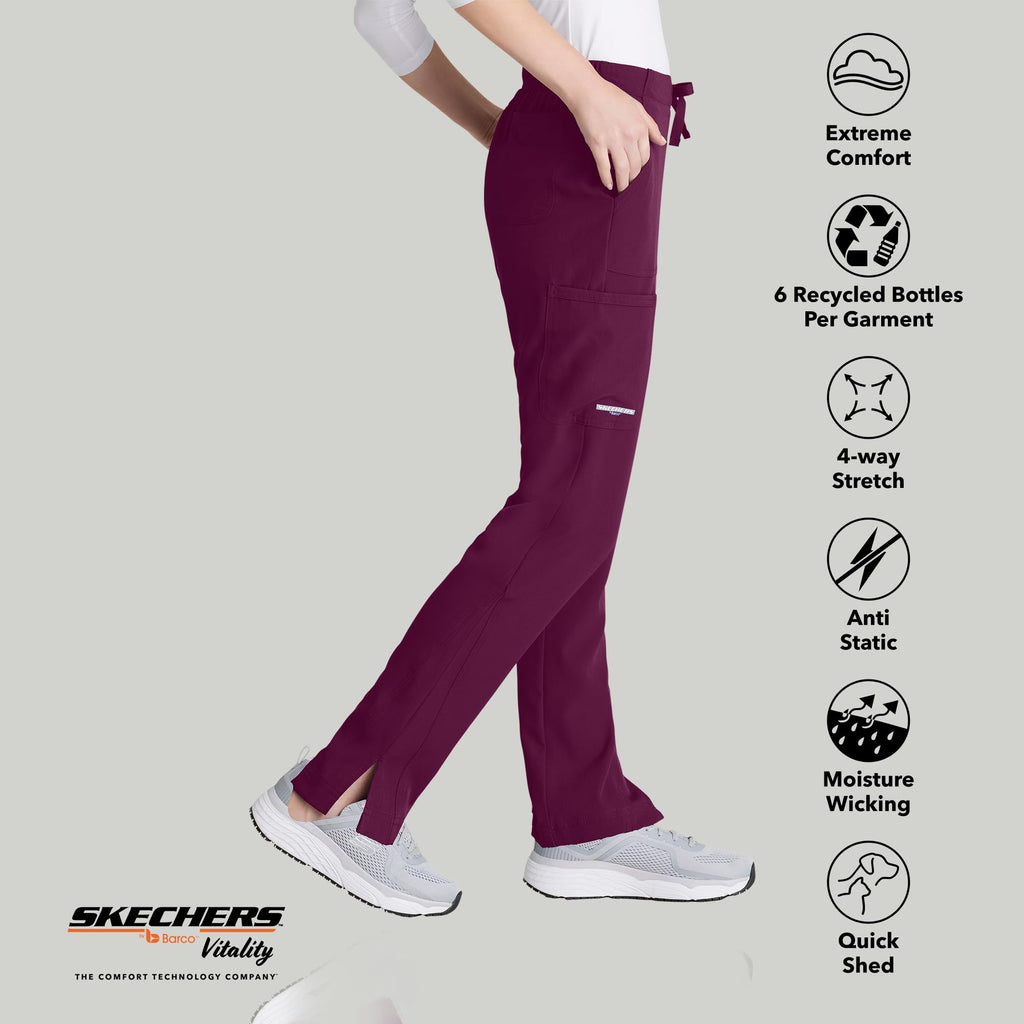 BARCO Skechers Vitality Charge Slim Fit Scrub Jogger for Women – Low-Rise Bottoms with Tapered Leg & 4-Way Stretch