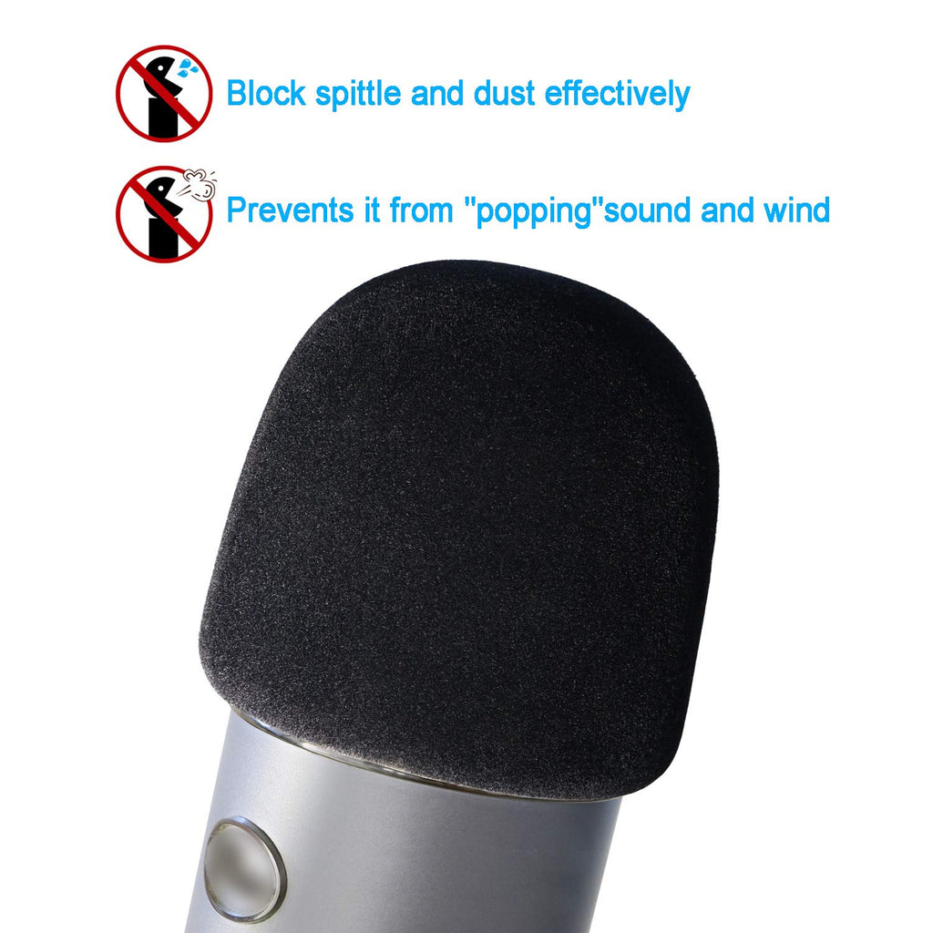 YOUSHARES 2PCS Blue Yeti Pop Filter for Blue Yeti Microphone, Yeti Foam Windscreen with Dead Cat Blue Yeti Mic Cover for Yeti Mic and Blue Yeti Pro USB Microphone