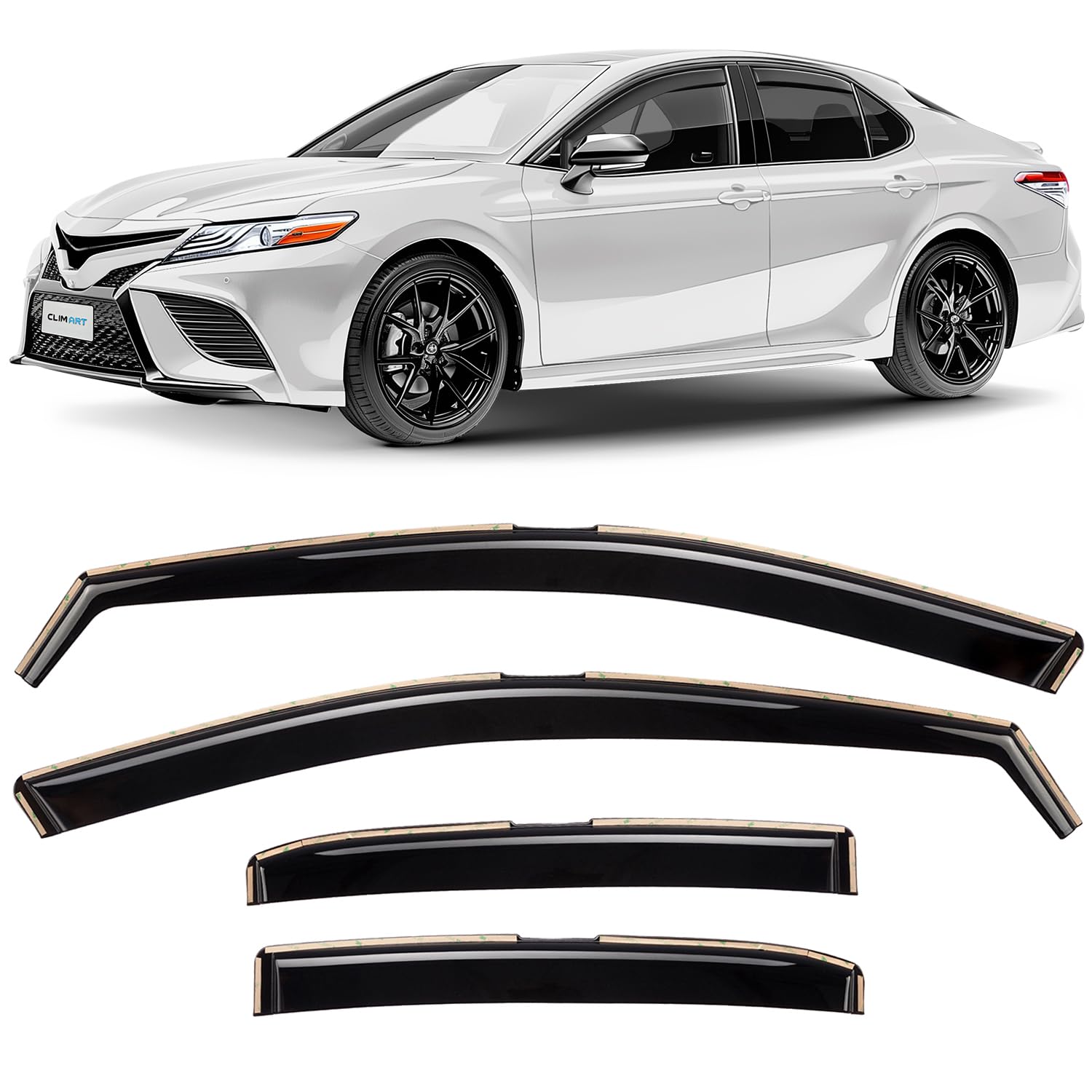 CLIM ART in-Channel Incredibly Durable Rain Guards for Honda Accord 2013-2017 Sedan, Original Window Deflectors, Vent Window Visors, Vent Deflector, 4 pcs. - 613274