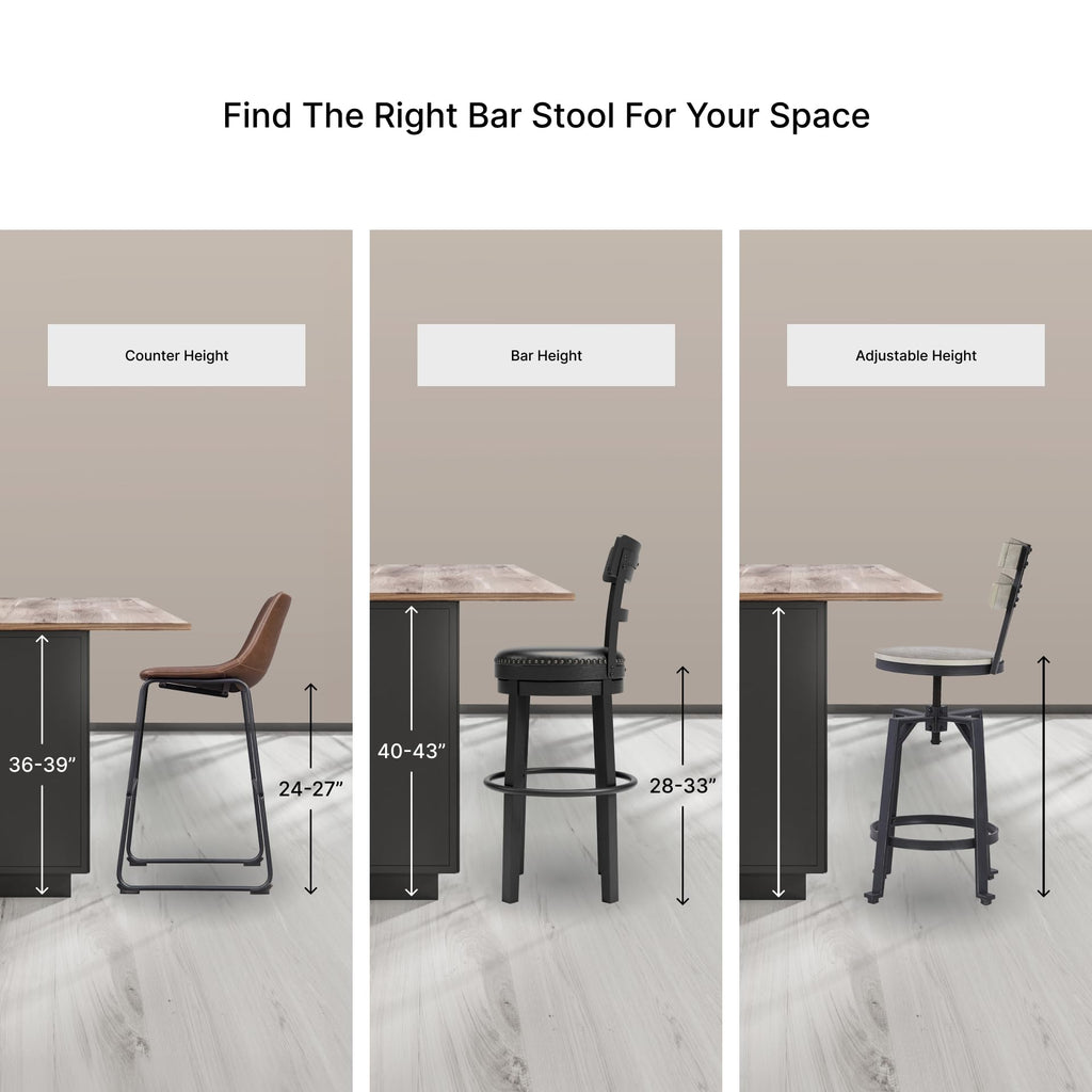 Signature Design by Ashley Tyler Creek Farmhouse 24.38" Counter Height Upholstered Barstool, Set of 2, Almost Black