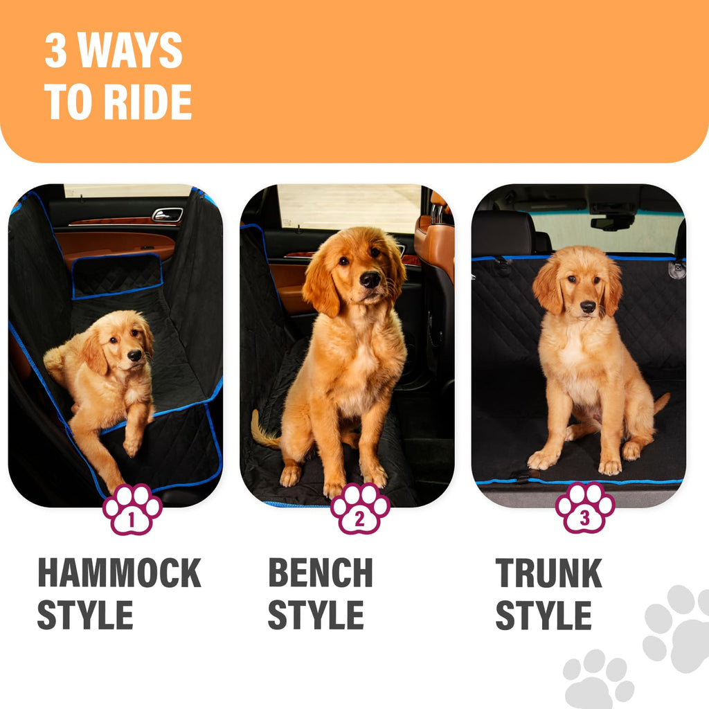 Active Pets Beige XL Dog Car Hammock Back Seat Cover, Waterproof Backseat Cover Protector for Truck Bench Rear of Sedans or SUVs, Essential Pet Supplies Vacuum or Wipe Clean, Machine Washable