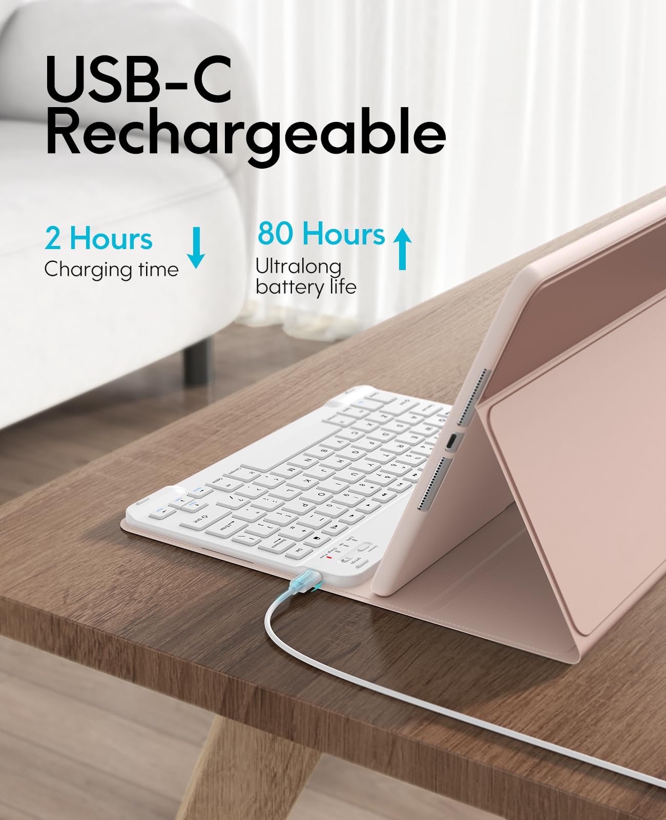 CHESONA Keyboard Case for iPad 9th Generation 2021 10.2 Inch, Detachable Wireless with Pencil Holder Stand Folio Keyboard Cover for iPad 9th Gen/8th Gen/7th Gen 10.2" (Black)