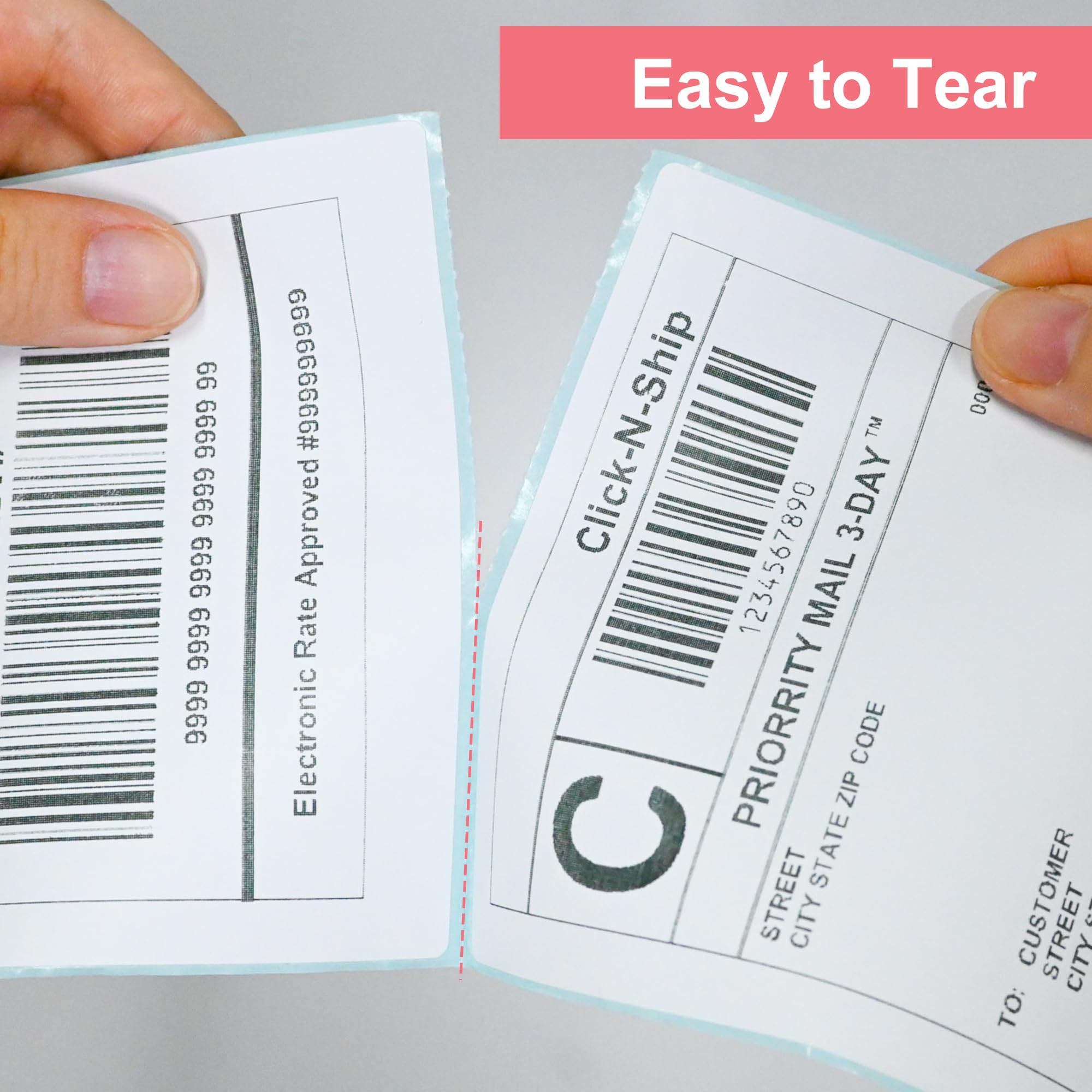 L LIKED 150 PCS 4"x6" Thermal Shipping Labels, White Perforated & Strong Adhesive Direct Thermal Labels (1 Roll), for Postage, Mailing & Shipping