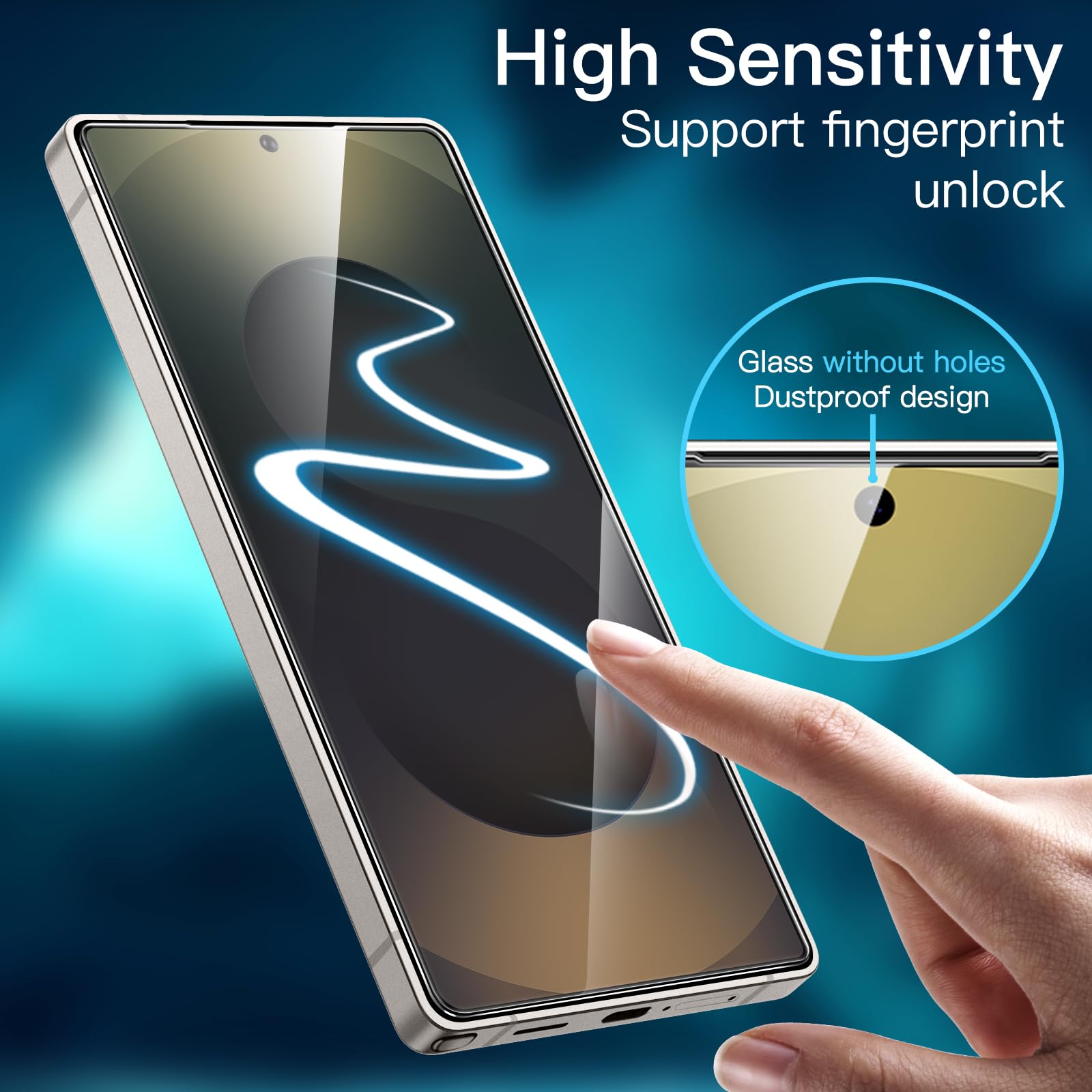 JETech Screen Protector for Samsung Galaxy S20 FE 6.5-Inch with Camera Lens Protector, Tempered Glass Film, Fingerprint ID Compatible, HD Clear, 2-Pack Each