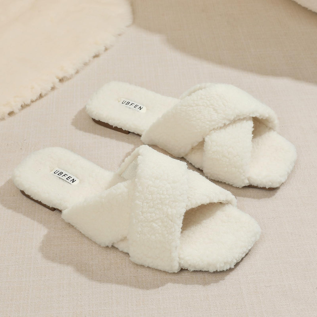 UBFEN Womens Mens Slippers Memory Foam Comfort Fuzzy Plush Lining Slip On House Shoes