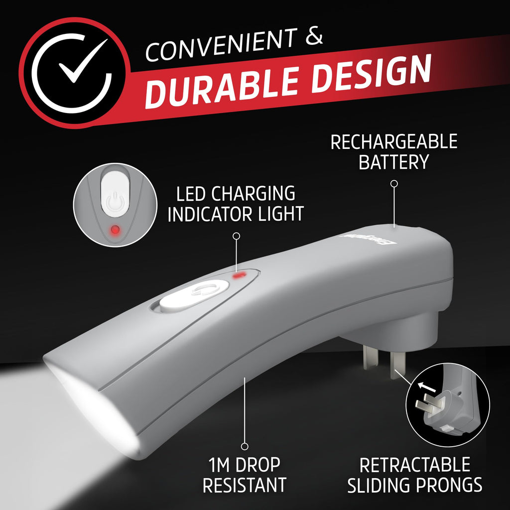 Energizer Auto-On LED Flashlights Rechargeable for Home Power Failure, Plug in LED Flashlight for Power Outage, Night Light, Hurricane Preparedness