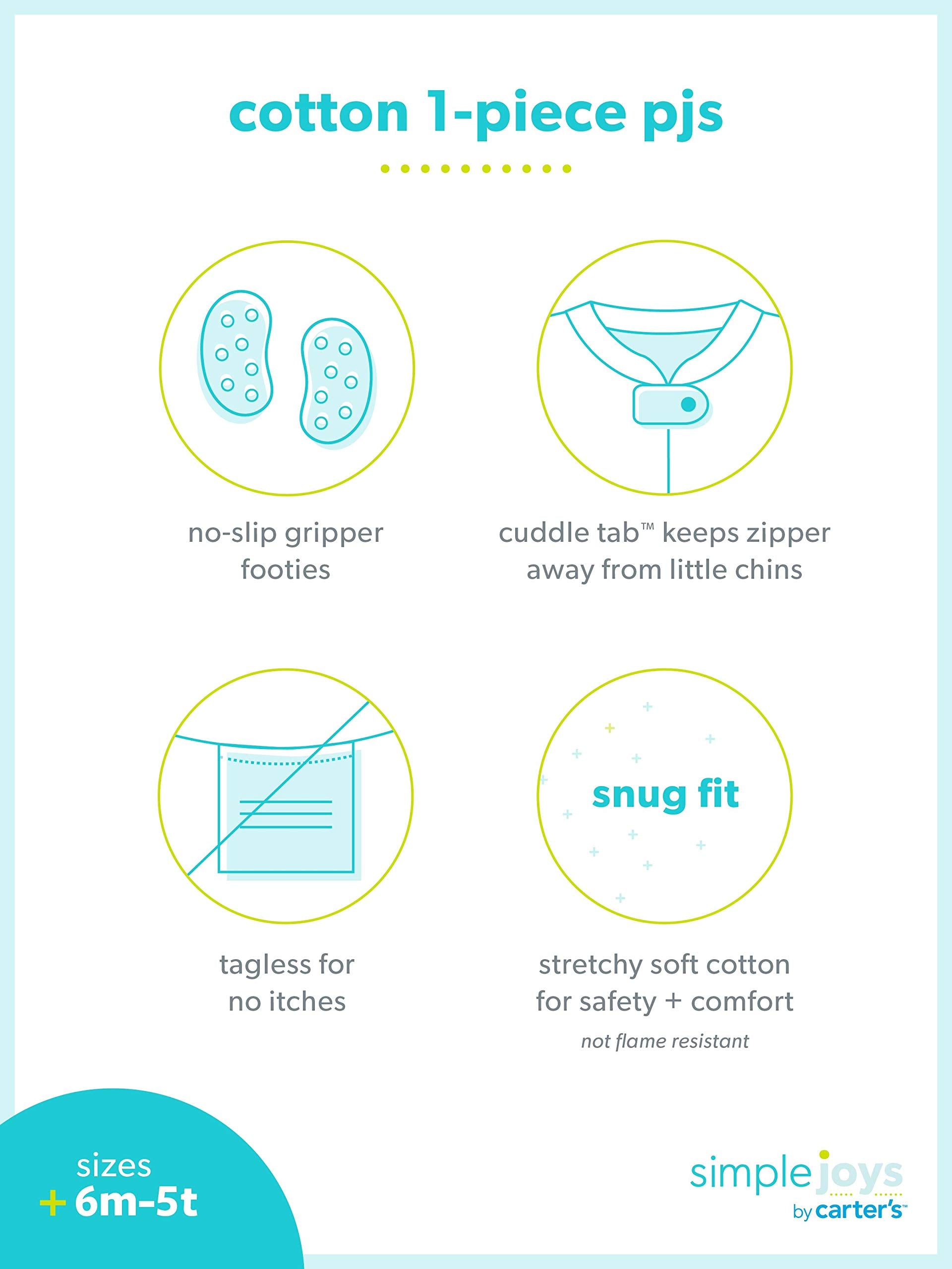 Simple Joys by Carter's Baby Boys 3 pack Snug Fit Footed Cotton Pajamas