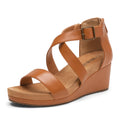 DREAM PAIRS Women's Open Toe Buckle Ankle Strap Summer Platform Wedge Sandals