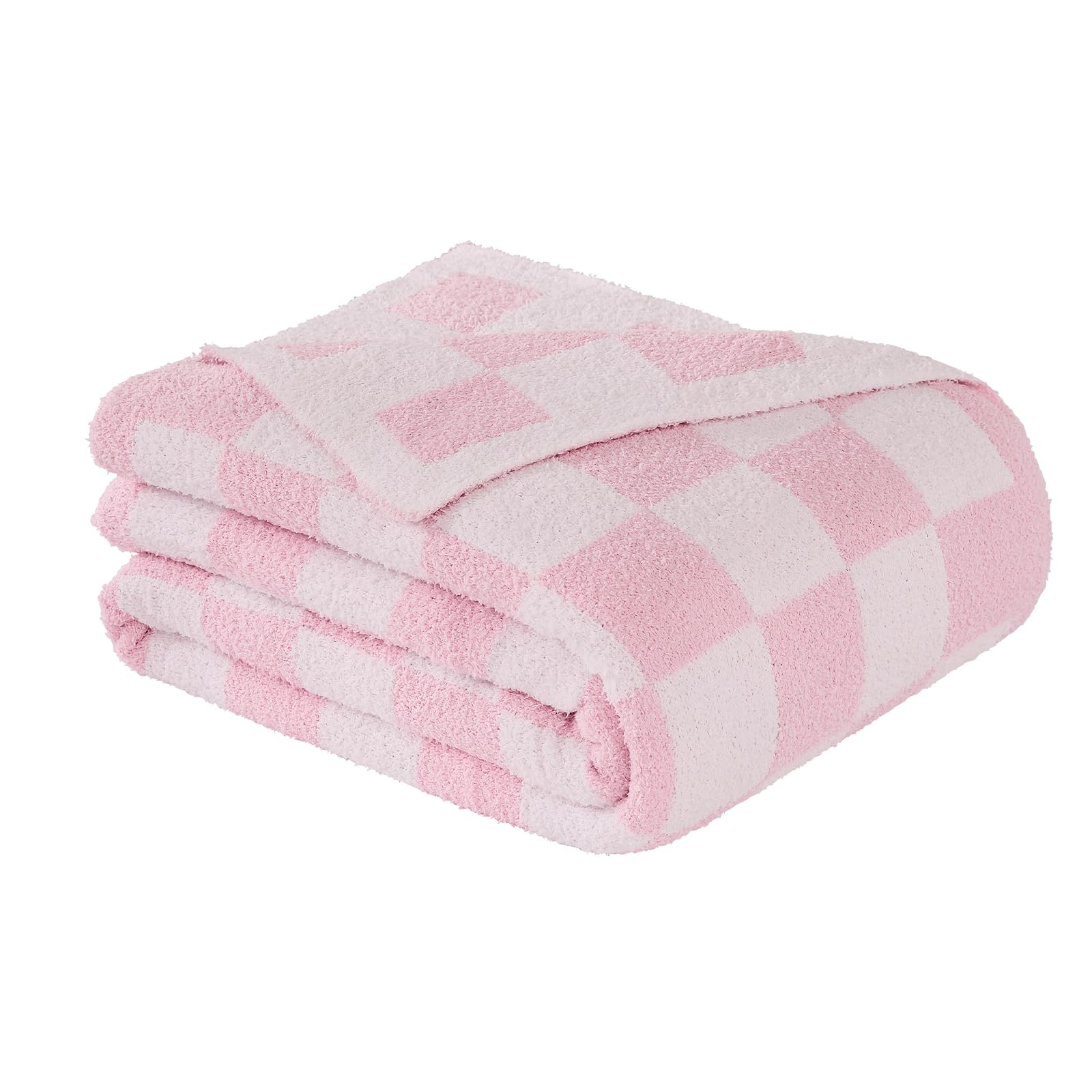 Checkered Throw Blanket, Black Soft Cozy Fluffy Knitted Throw Blankets for Couch, Sofa, Bed, Chair, Warm Fuzzy Travel Picnic Lightweight Plaid Blanket, 50x70 inches