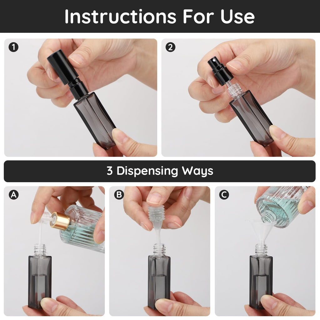 Segbeauty 0.34oz Mini Perfume Spray Bottles, 10Pack 10ml Glass Travel Perfume Atomizer Refillable, Small Empty Cologne Atomizer for Frangrance, Sample Cologne Bottles Sprayer with Refill Tool