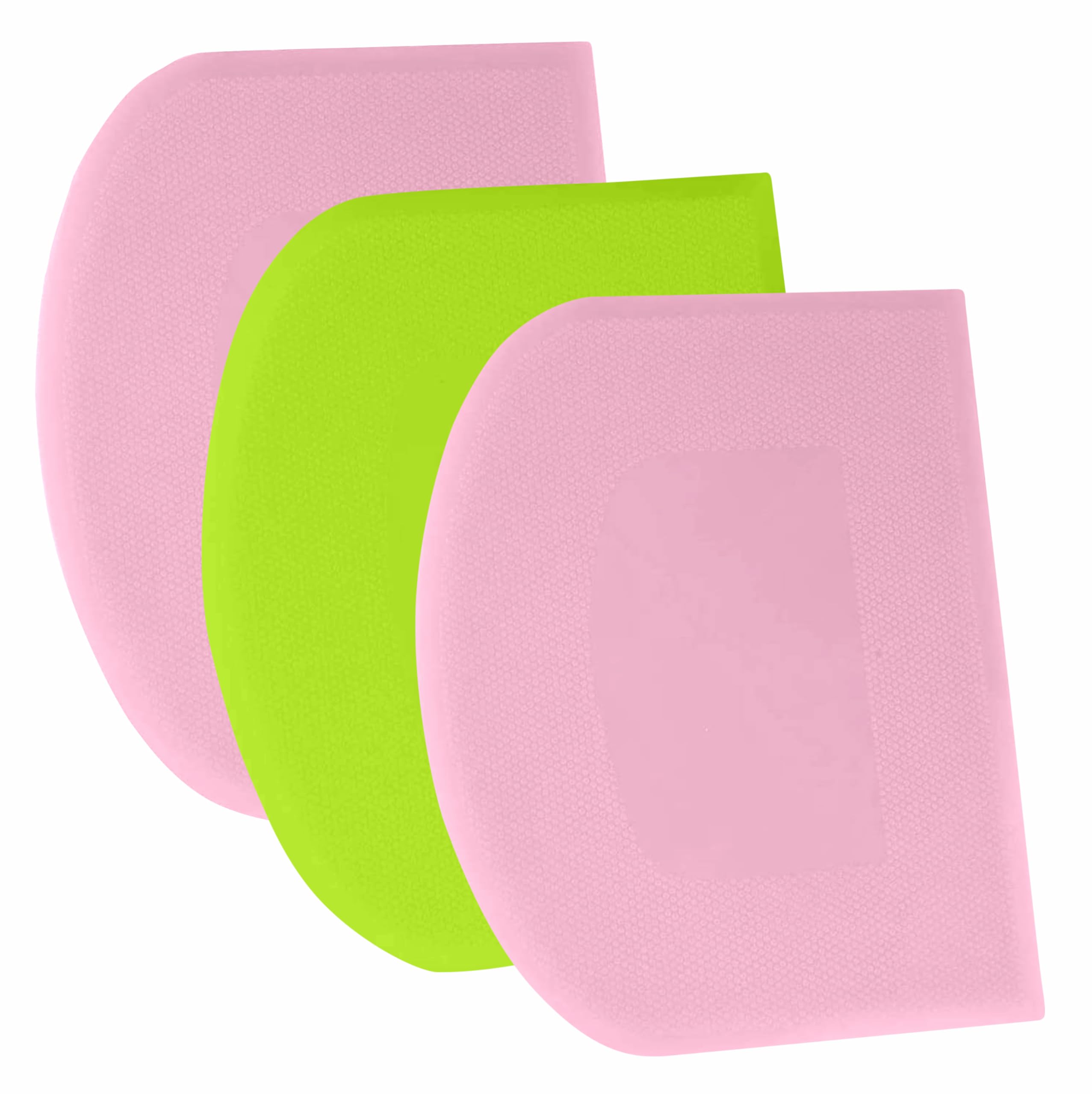 SURDOCA Dough Scraper Bench Scraper - 3P 4.7x3.7" Plastic Flexible Bowl Scraper, Sharp Edge & Angles Cake Scraper. Non-Slip Bakeware Decorating Tools Sculpting & Modeling Tools - Blue+White+Pink