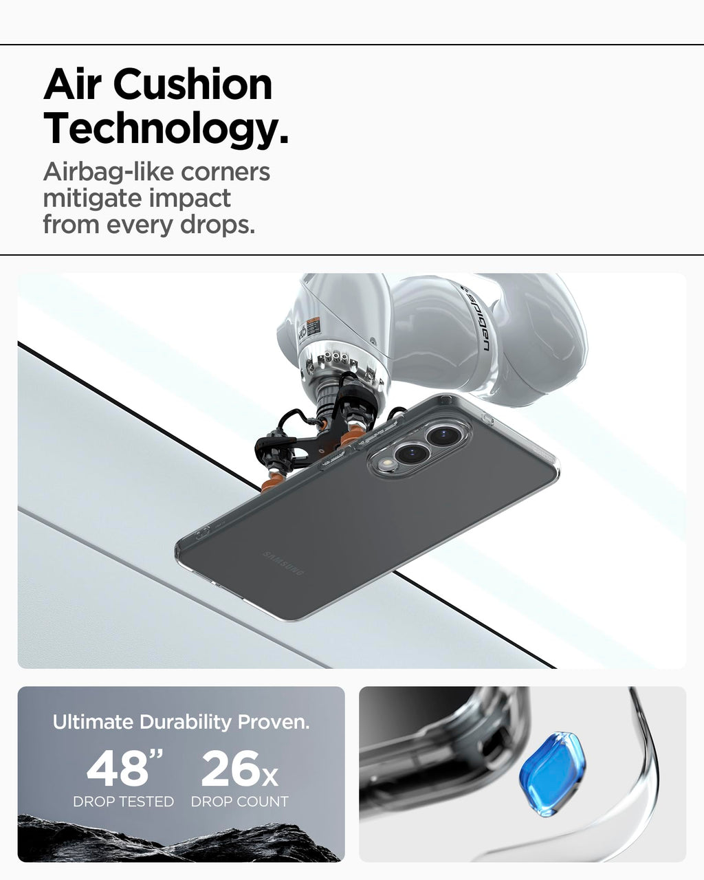 Spigen Liquid Crystal Designed for Galaxy S24 Case (2024) [Military-Grade Protection] - Crystal Clear