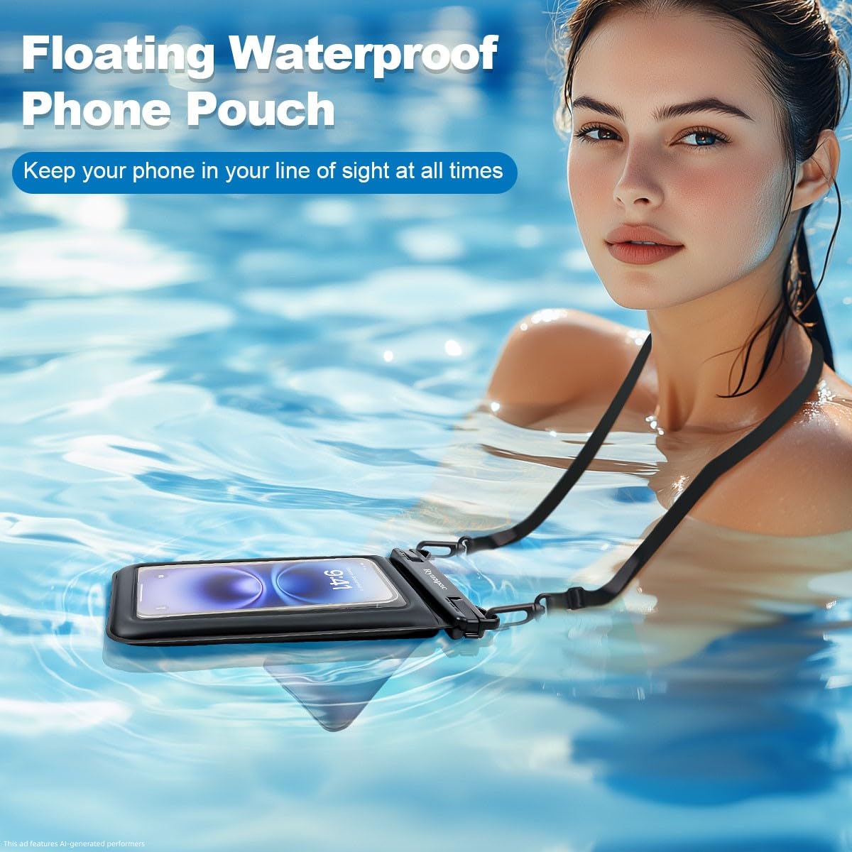 [Up to 8.5''] Floating Waterproof Phone Pouch 2 Pack, IPX8 Double Space Waterproof Phone Case with Lanyard for iPhone 17 16 15 Pro Max, Galaxy S26 Ultra, Cellphone Dry Bag Beach Cruise Ship Essentials